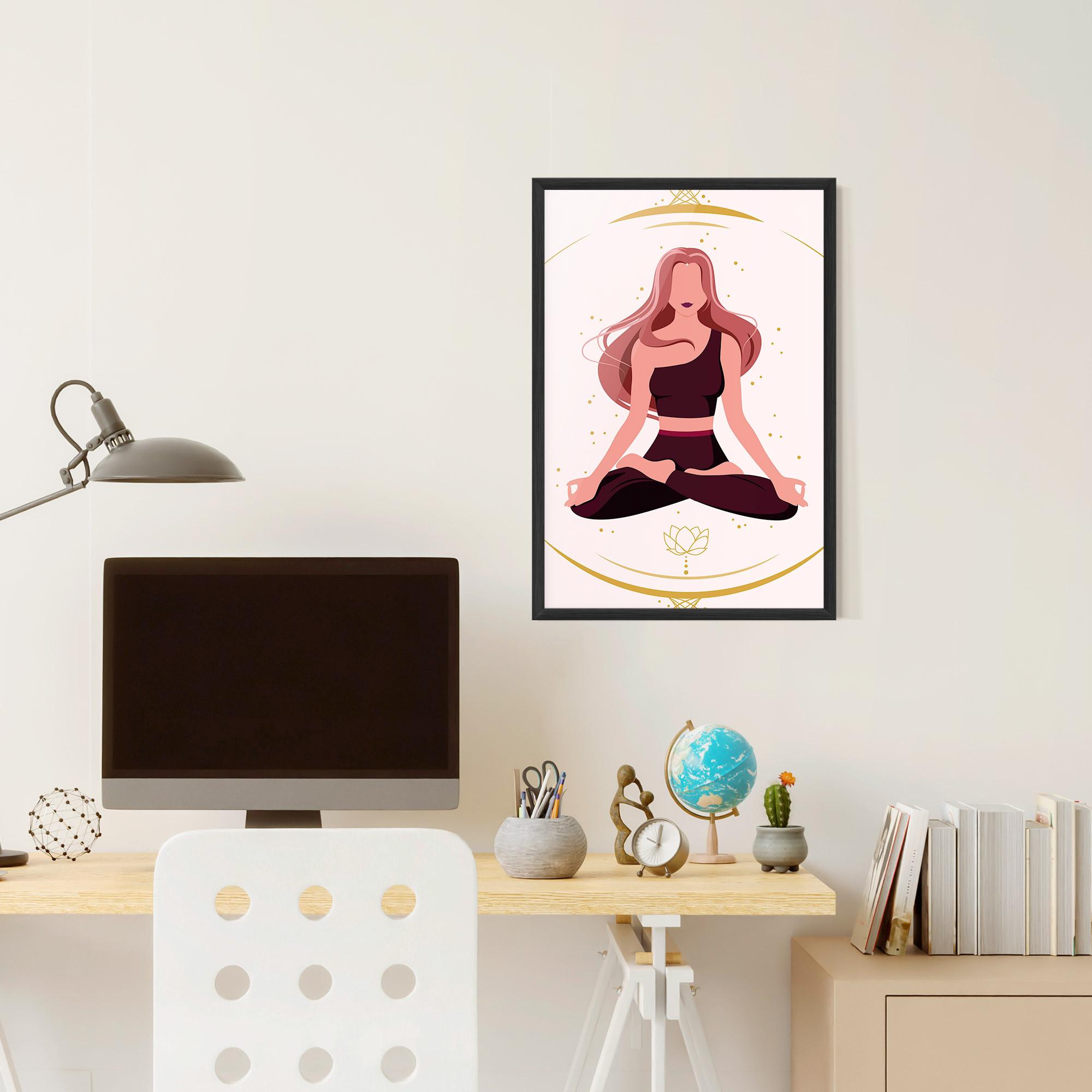 Poster Înrămat Pretty Yoga Girl mockup 6