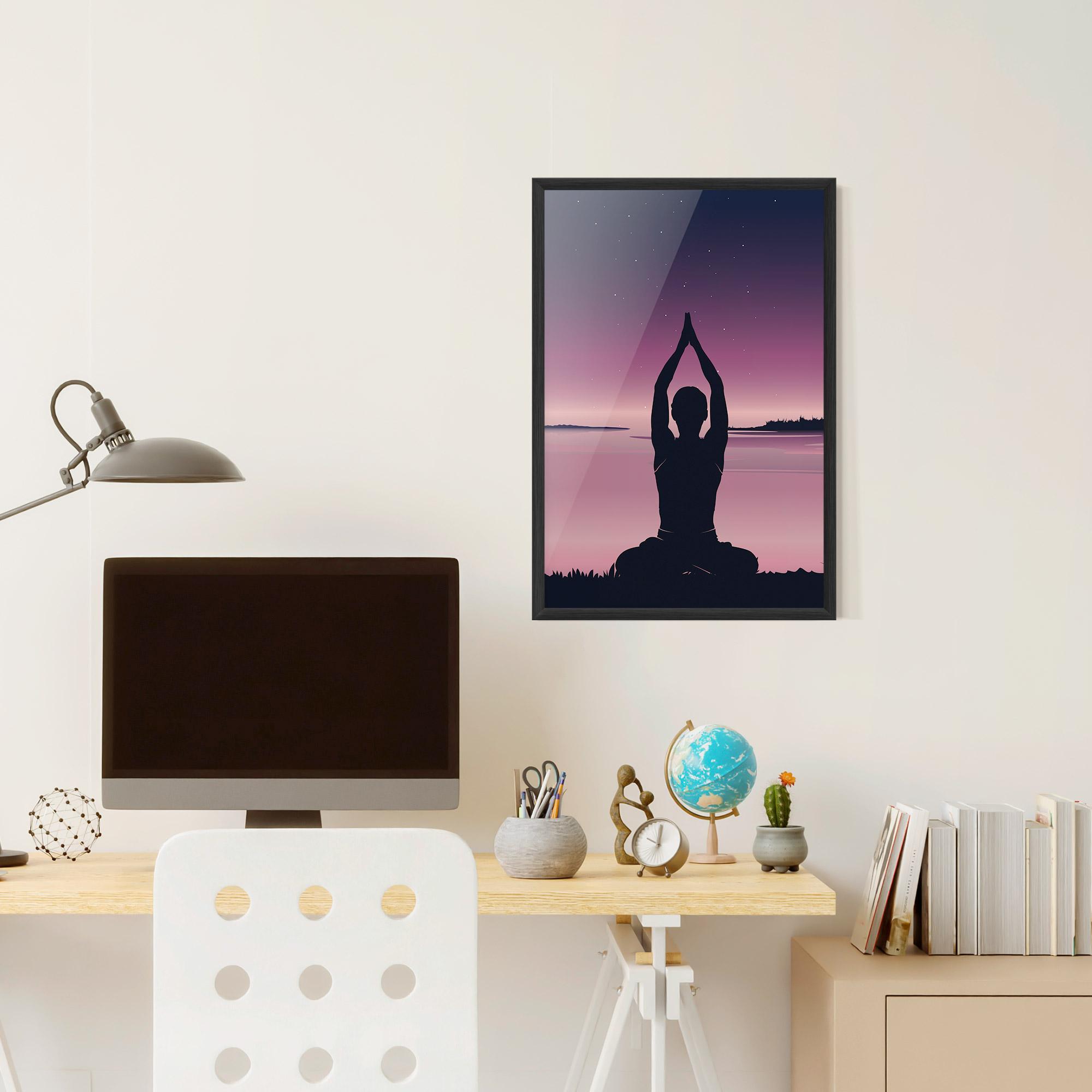 Poster Înrămat Yoga Purple Sky mockup 6
