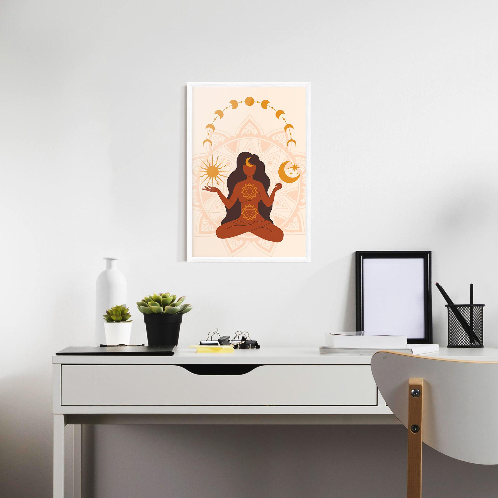 Poster Înrămat Moon Sun Meditation mockup 7