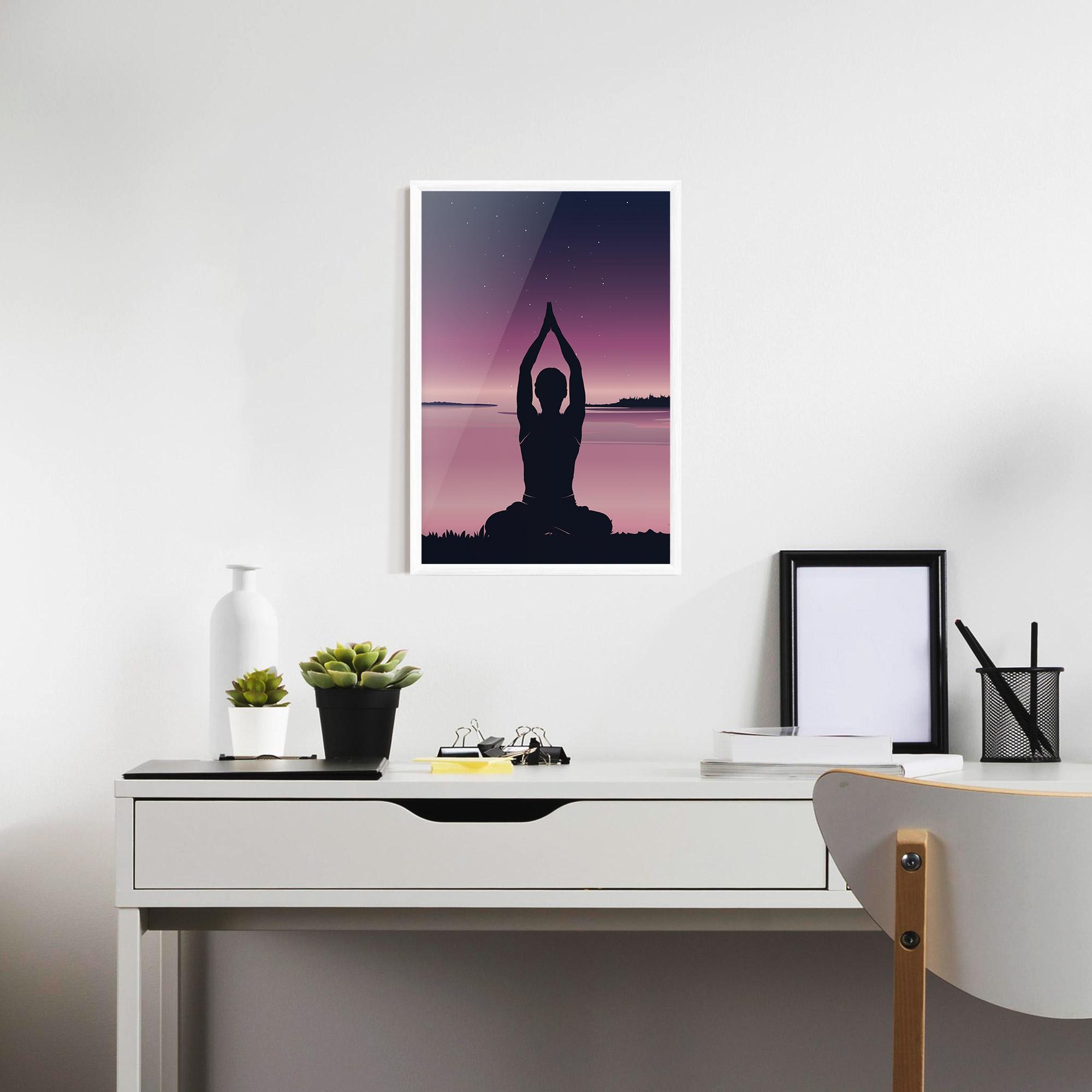 Poster Înrămat Yoga Purple Sky mockup 7