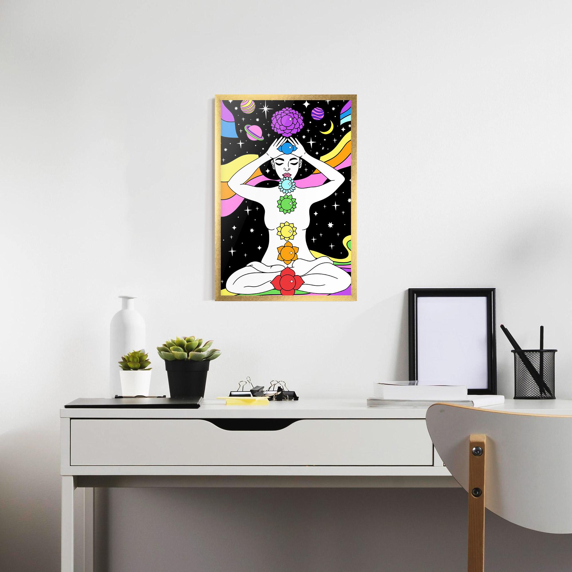 Poster Înrămat Chakras Meditation mockup 7