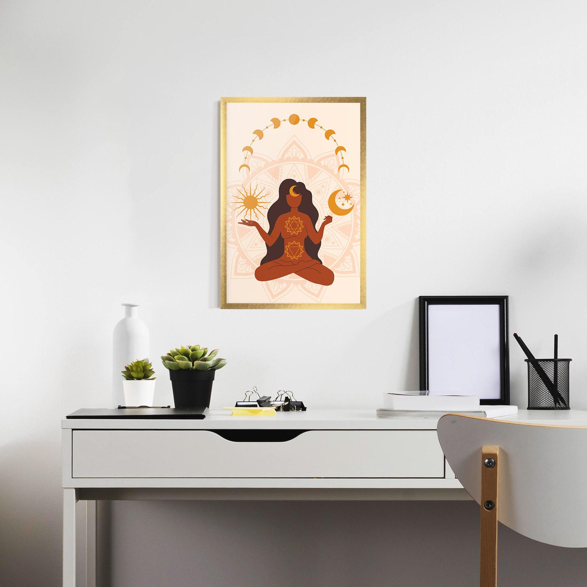 Poster Înrămat Moon Sun Meditation mockup 7