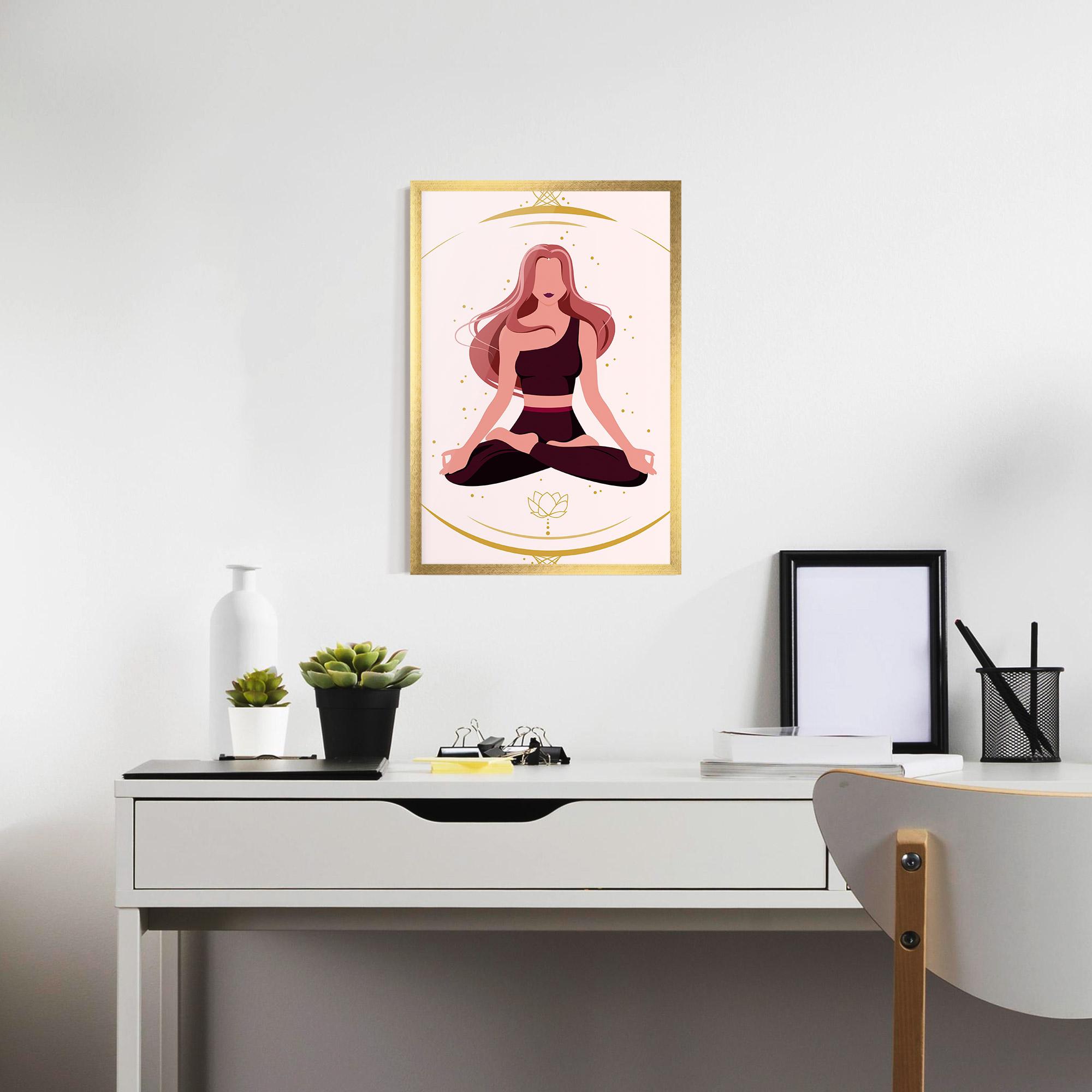 Poster Înrămat Pretty Yoga Girl mockup 7
