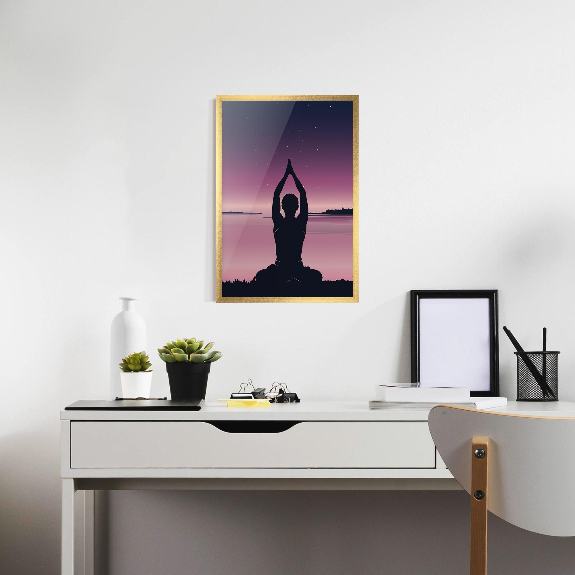 Poster Înrămat Yoga Purple Sky mockup 7