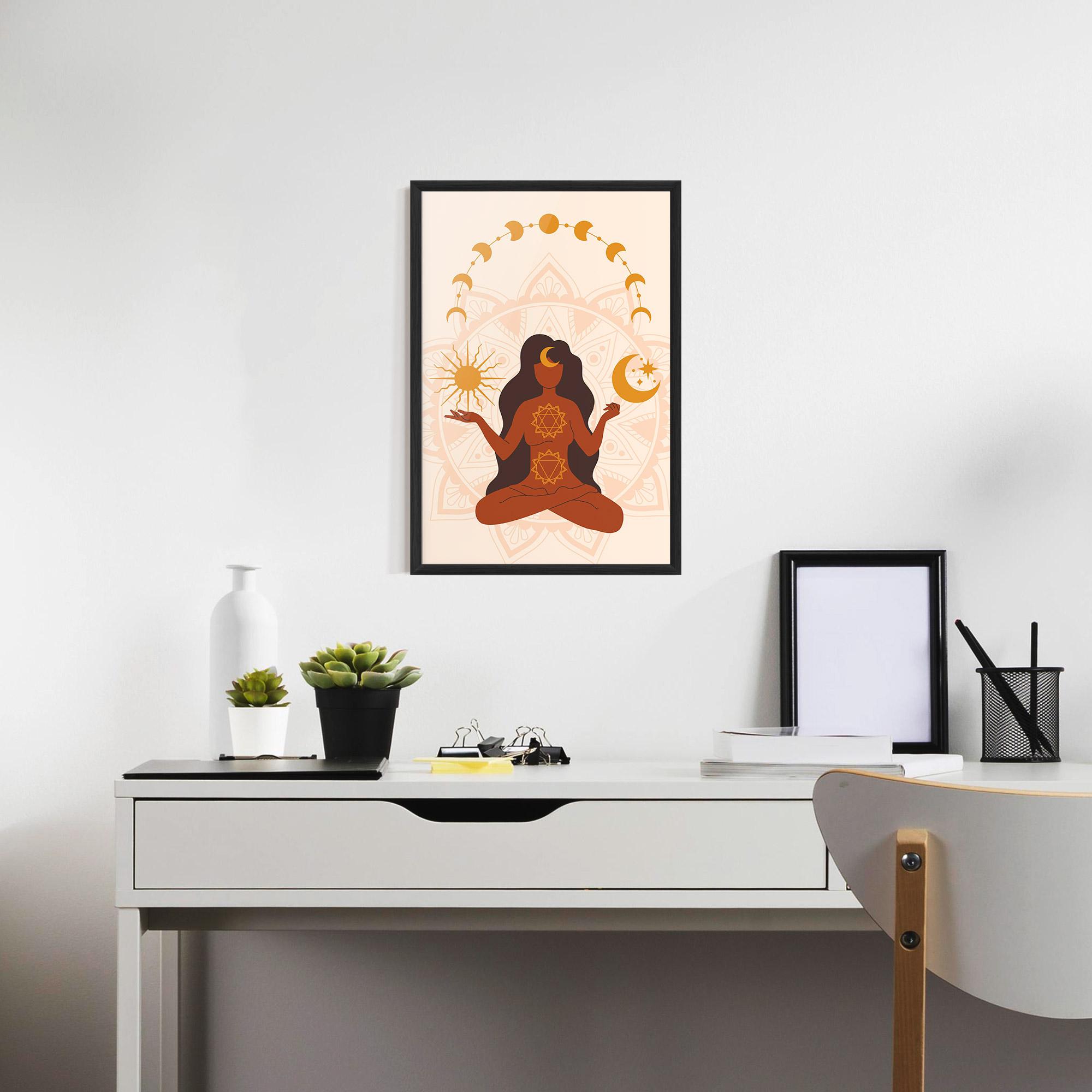 Poster Înrămat Moon Sun Meditation mockup 7