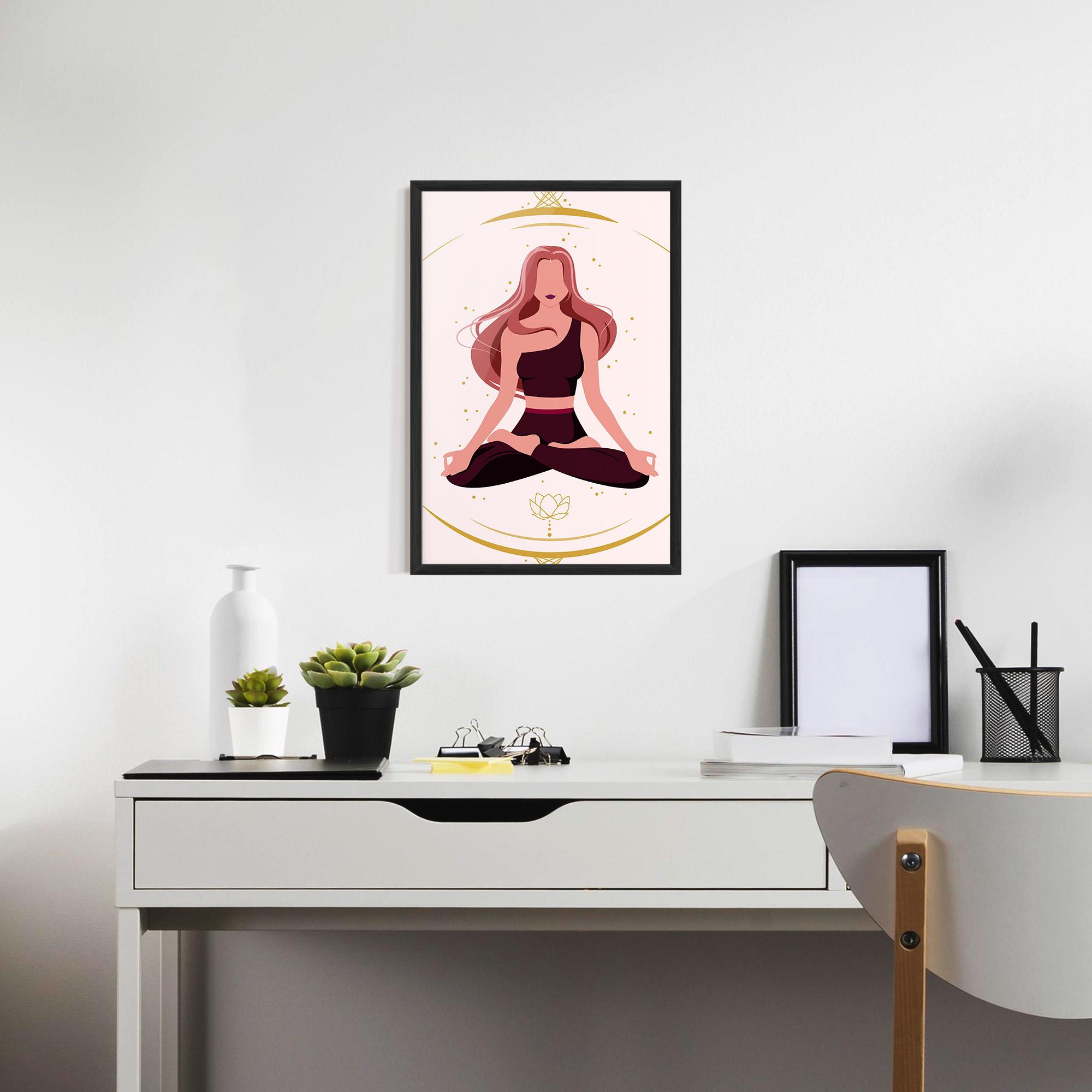 Poster Înrămat Pretty Yoga Girl mockup 7