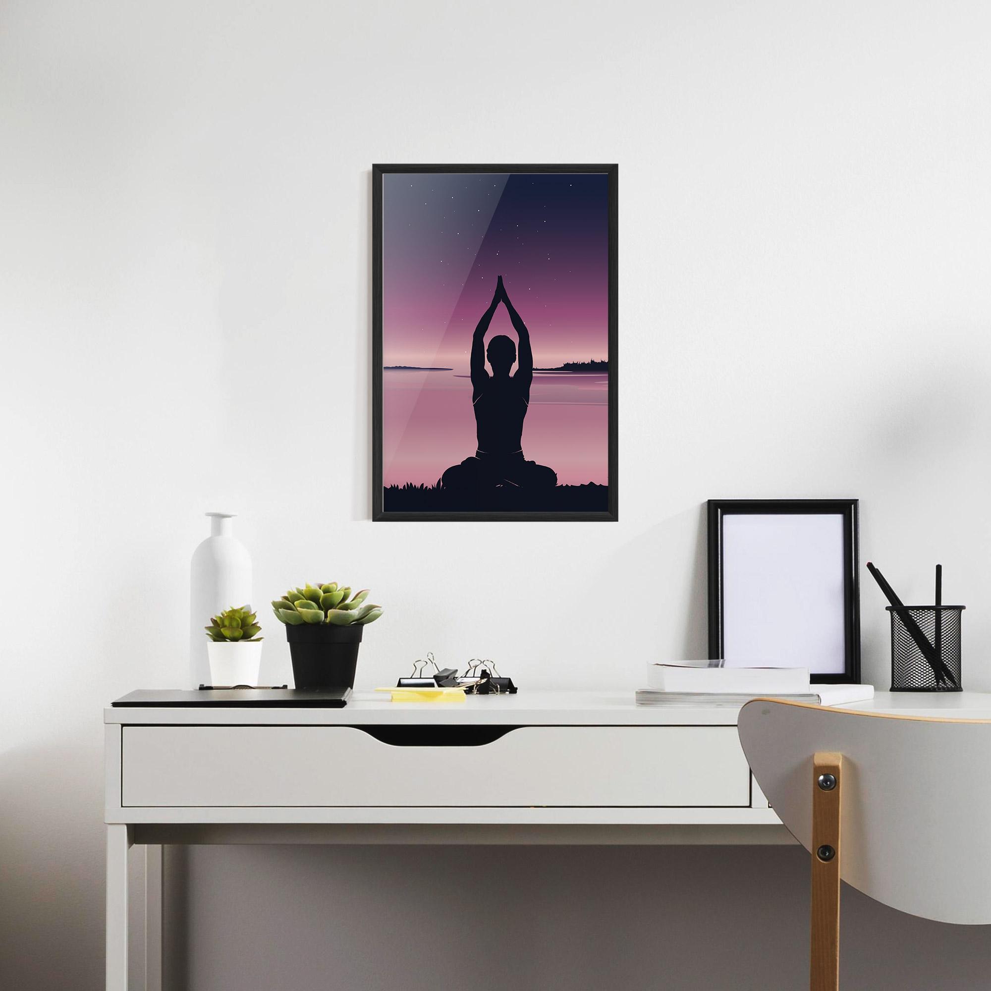 Poster Înrămat Yoga Purple Sky mockup 7