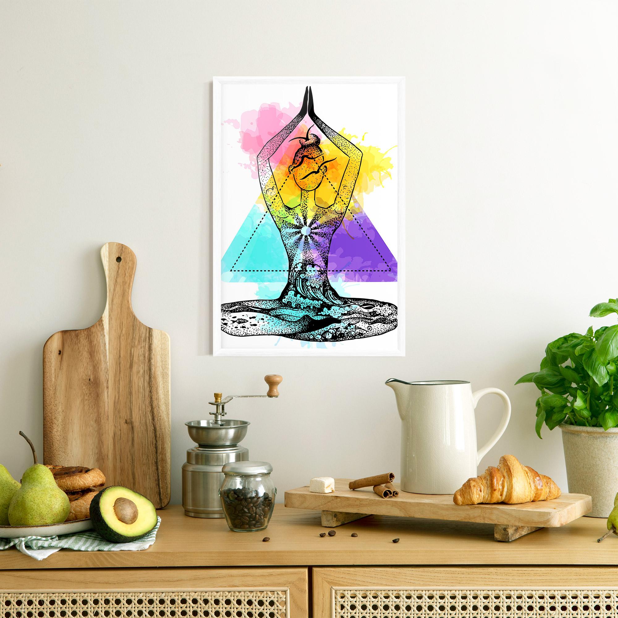 Poster Înrămat Yoga Triangle mockup 8
