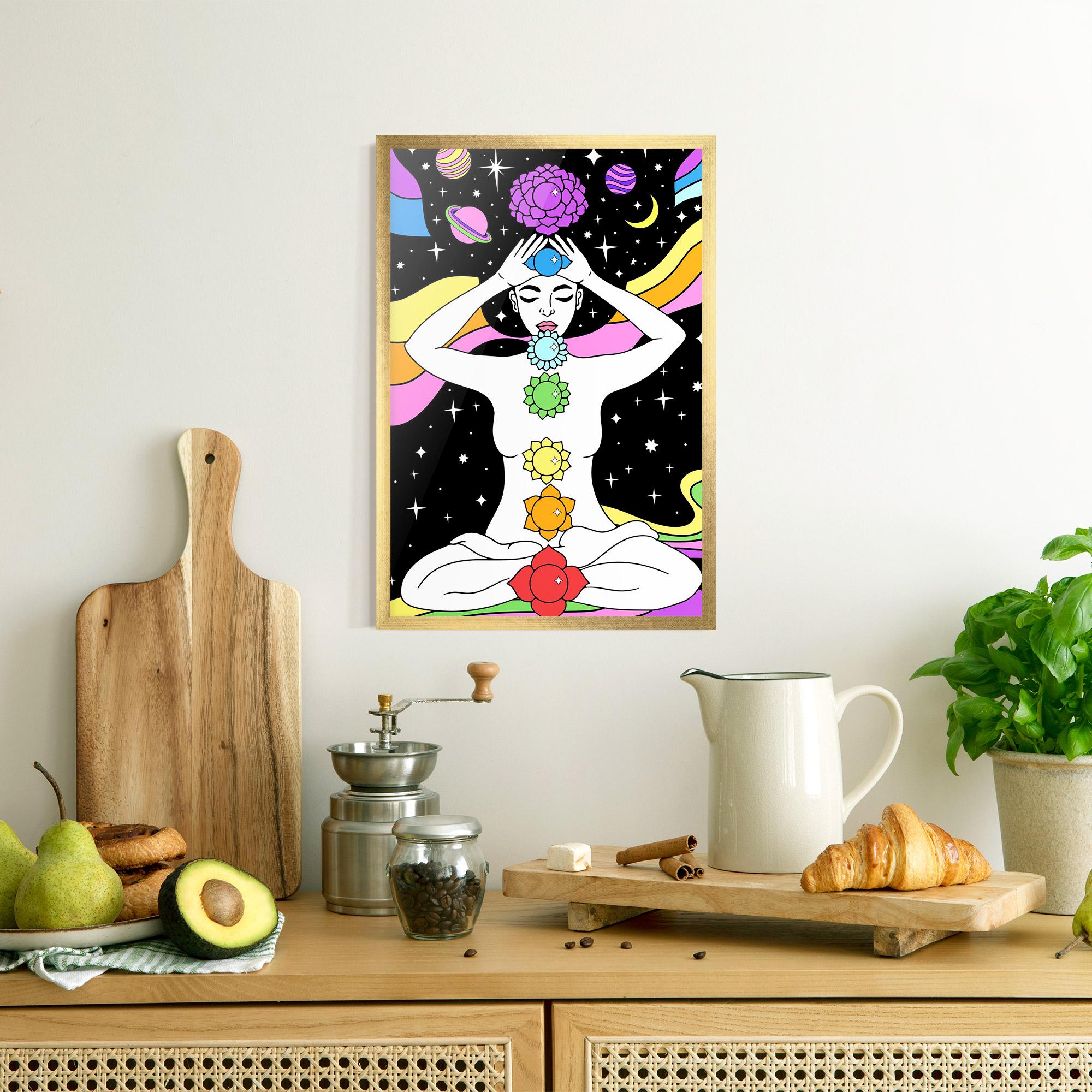 Poster Înrămat Chakras Meditation mockup 8