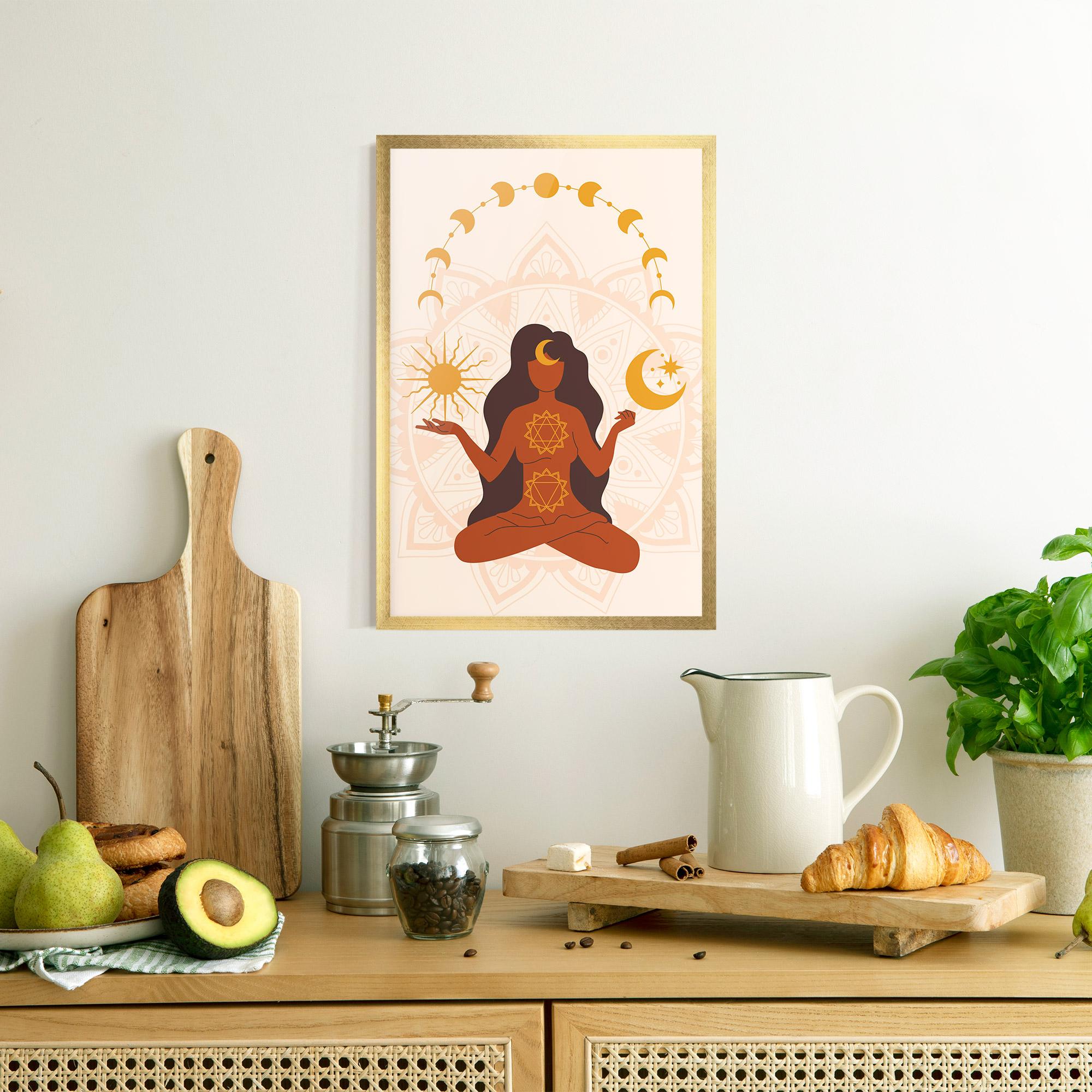 Poster Înrămat Moon Sun Meditation mockup 8