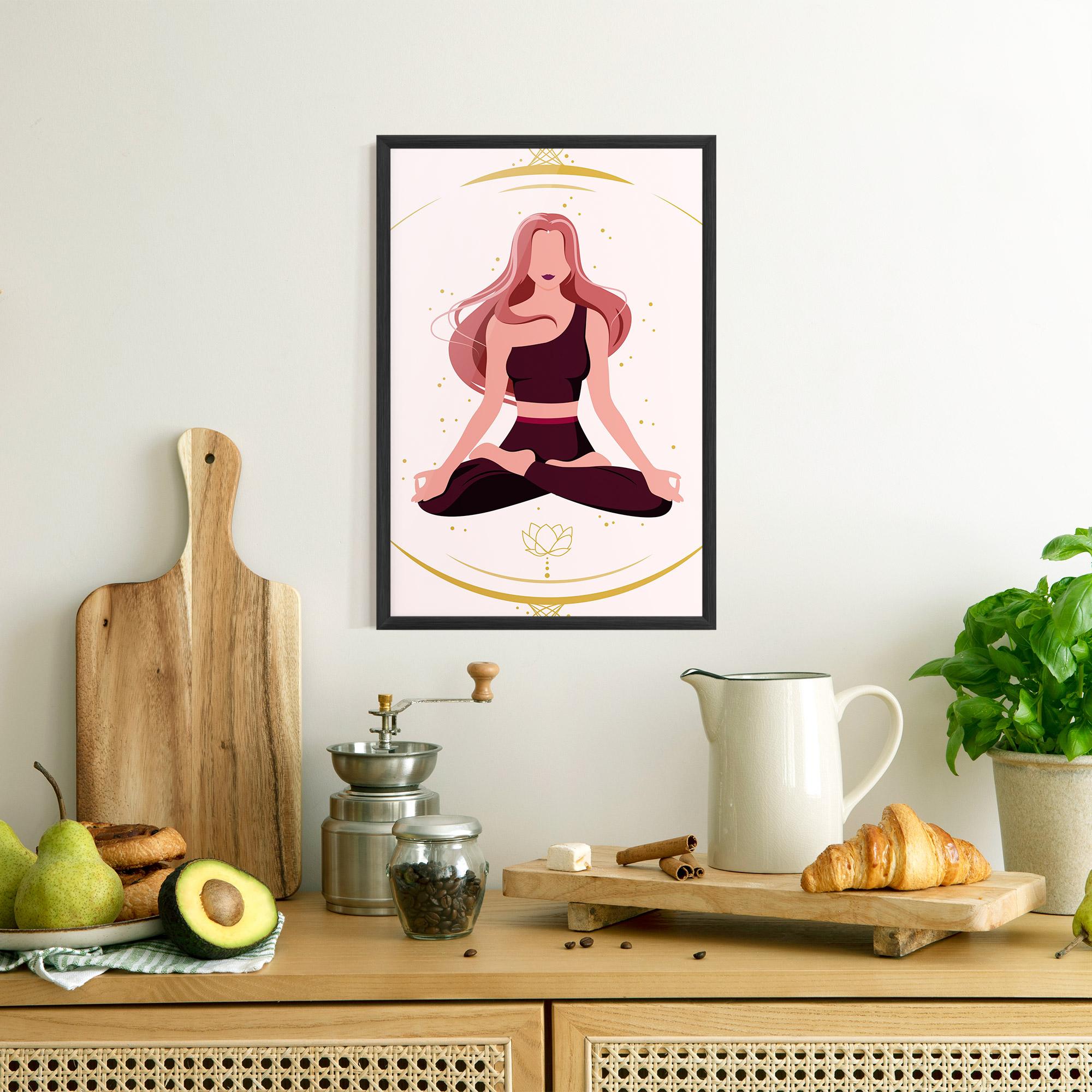 Poster Înrămat Pretty Yoga Girl mockup 8