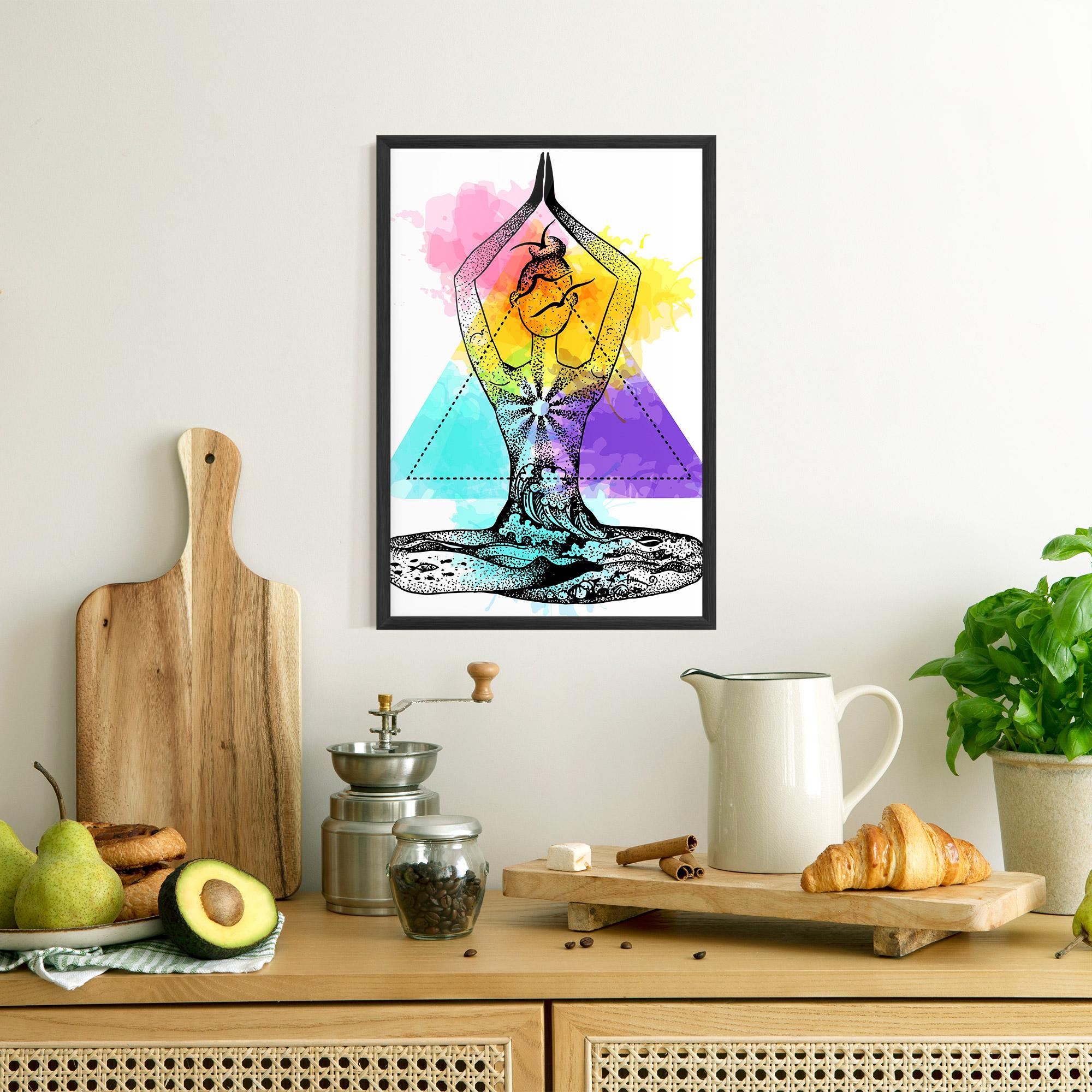 Poster Înrămat Yoga Triangle mockup 8