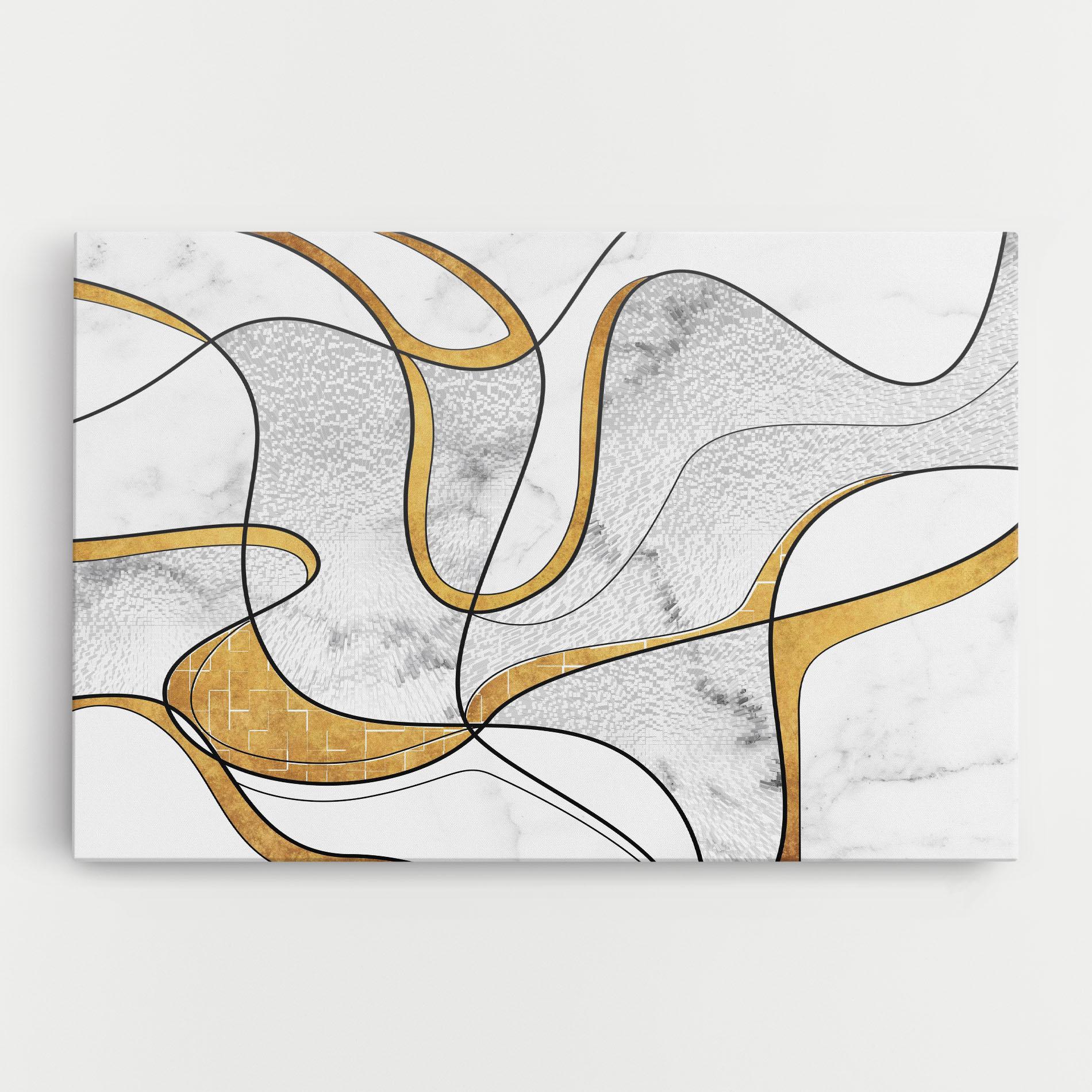 Tablou Canvas Abstract Gold Lines mockup 0
