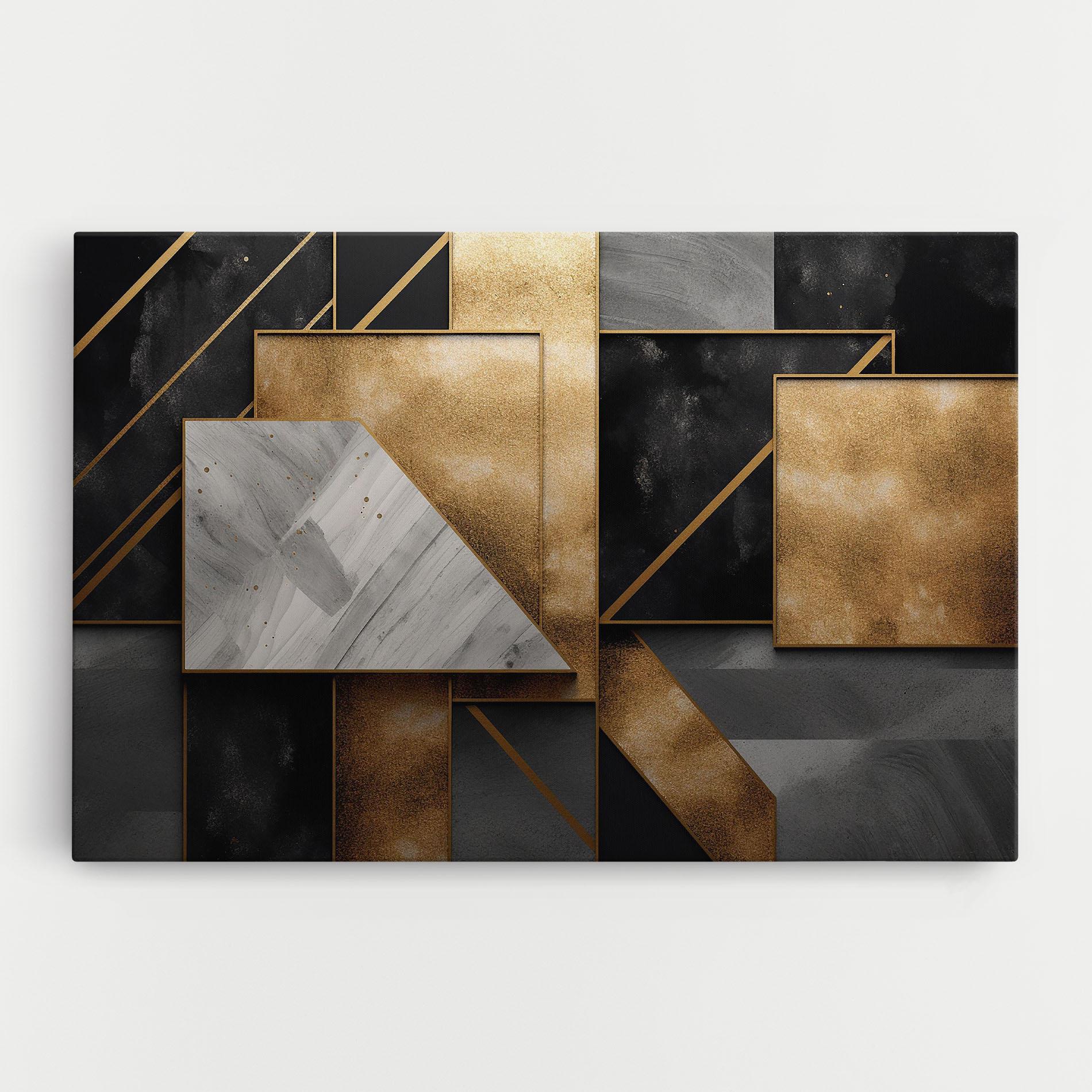 Tablou Canvas Abstract Gold Square mockup 0
