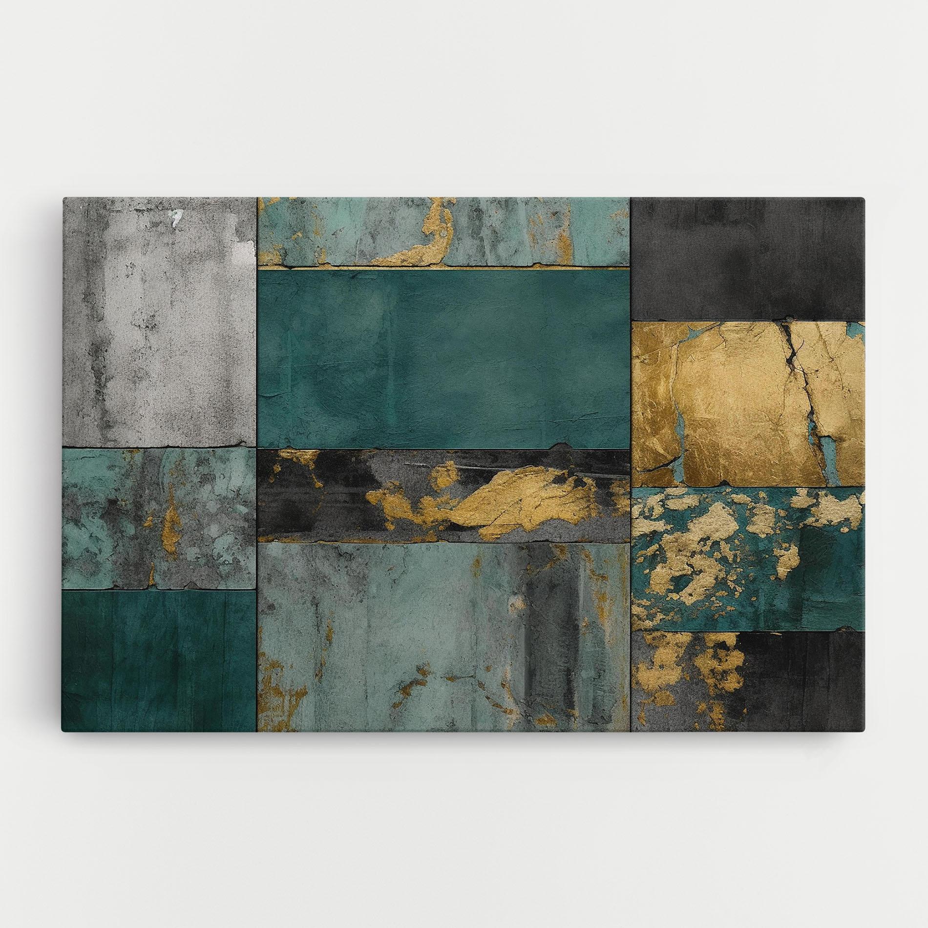 Tablou Canvas Golden Green Painting mockup 0