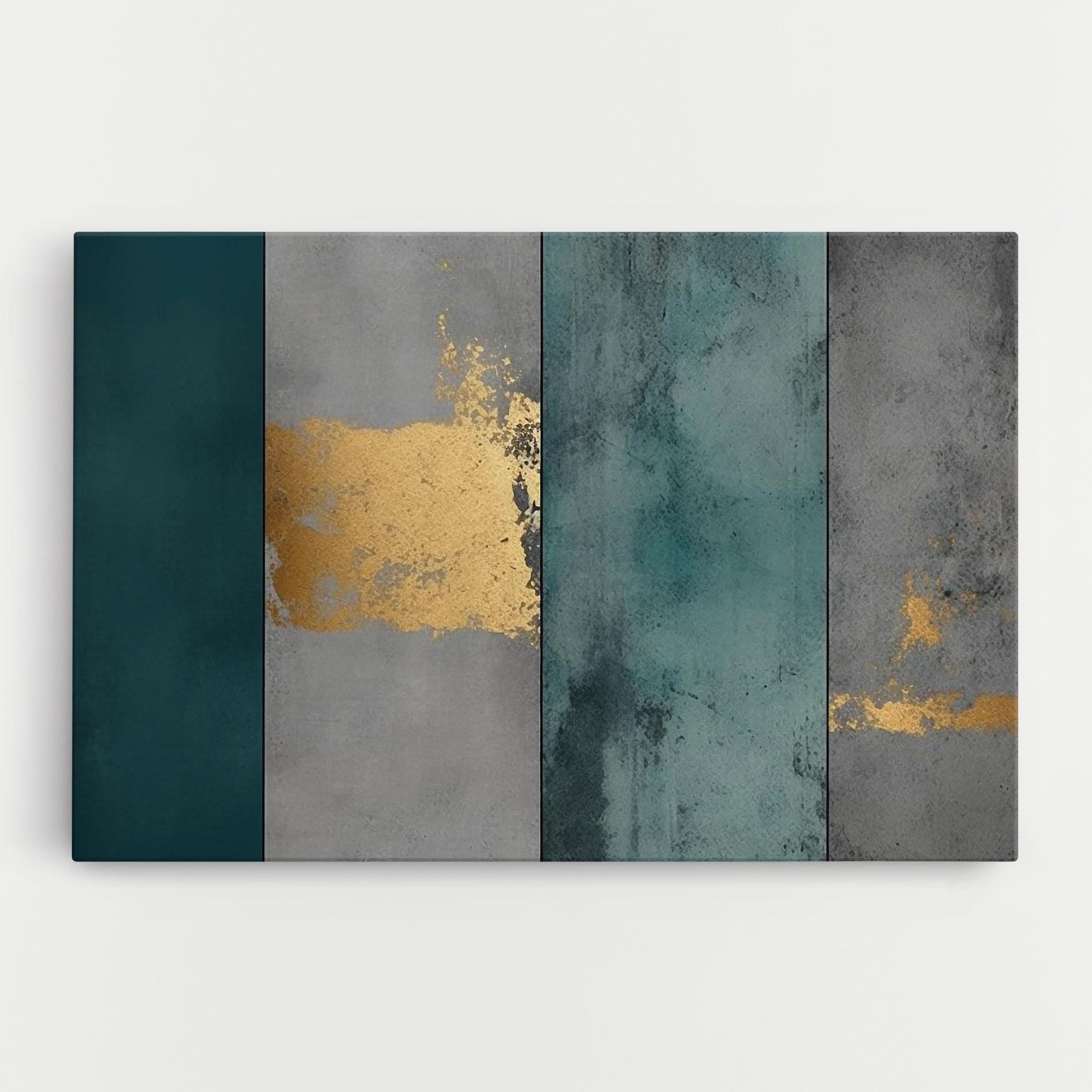 Tablou Canvas Green Colors With Gold mockup 0