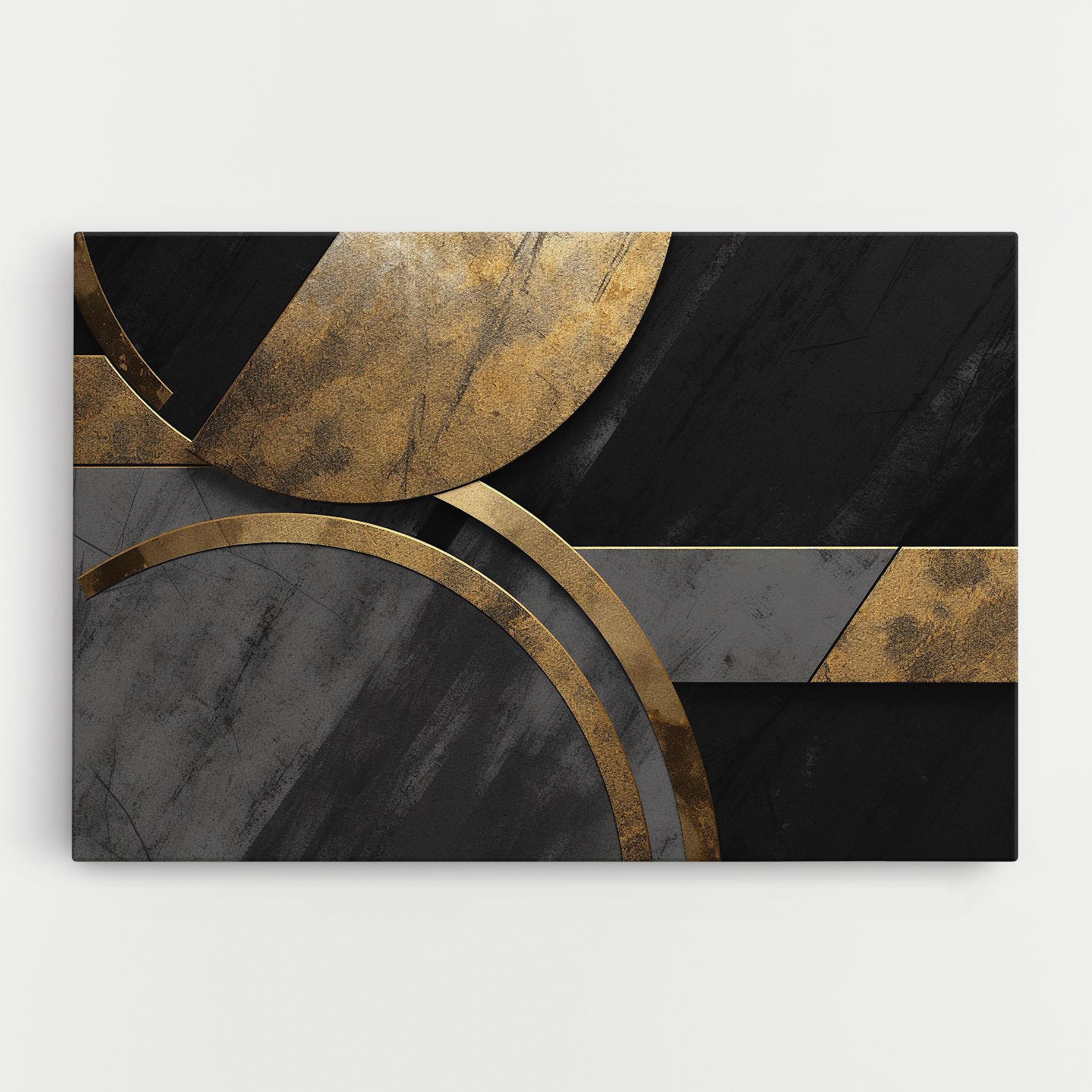 Tablou Canvas Grey With Gold Painting mockup 0