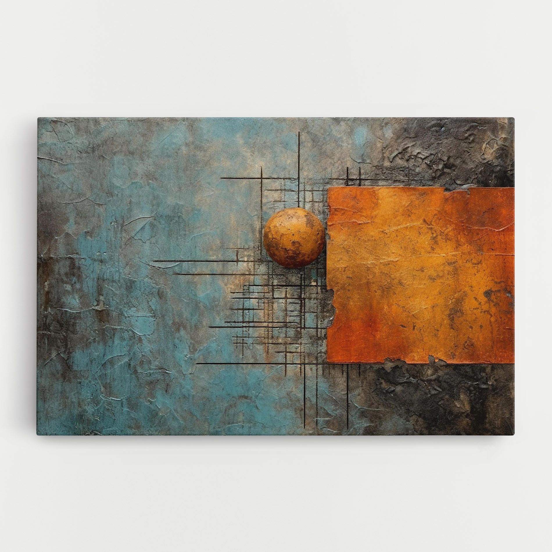 Orange Square Painting mockup 0