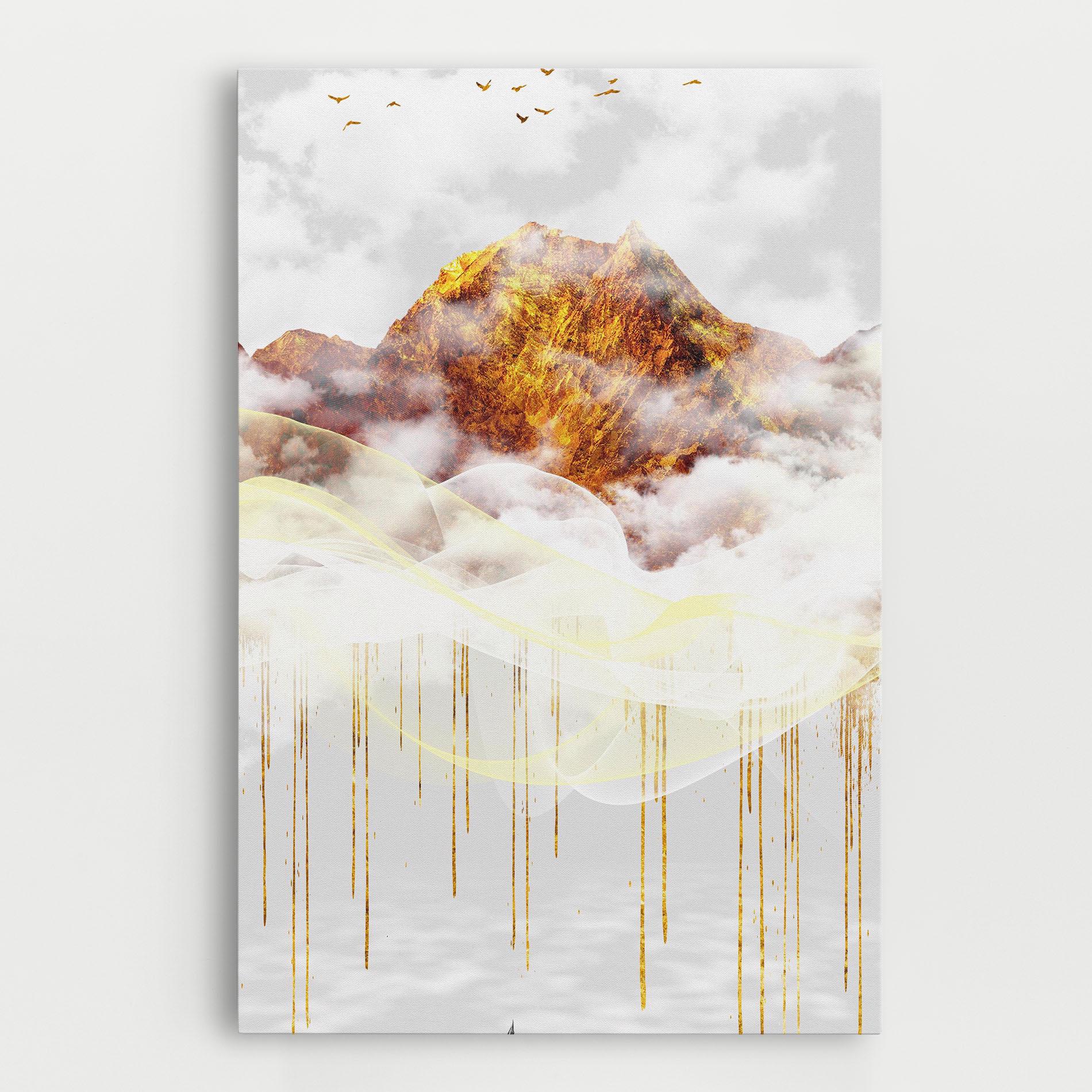 Tablou Canvas Abstract Golden Landscape 3 mockup 0