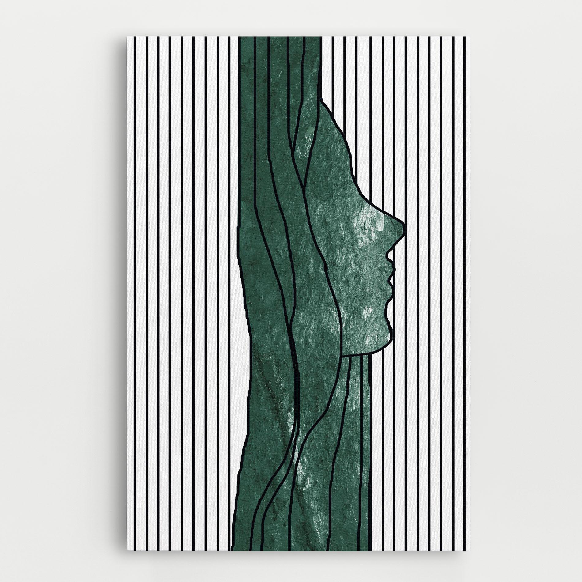 Tablou Canvas Abstract Green Face mockup 0