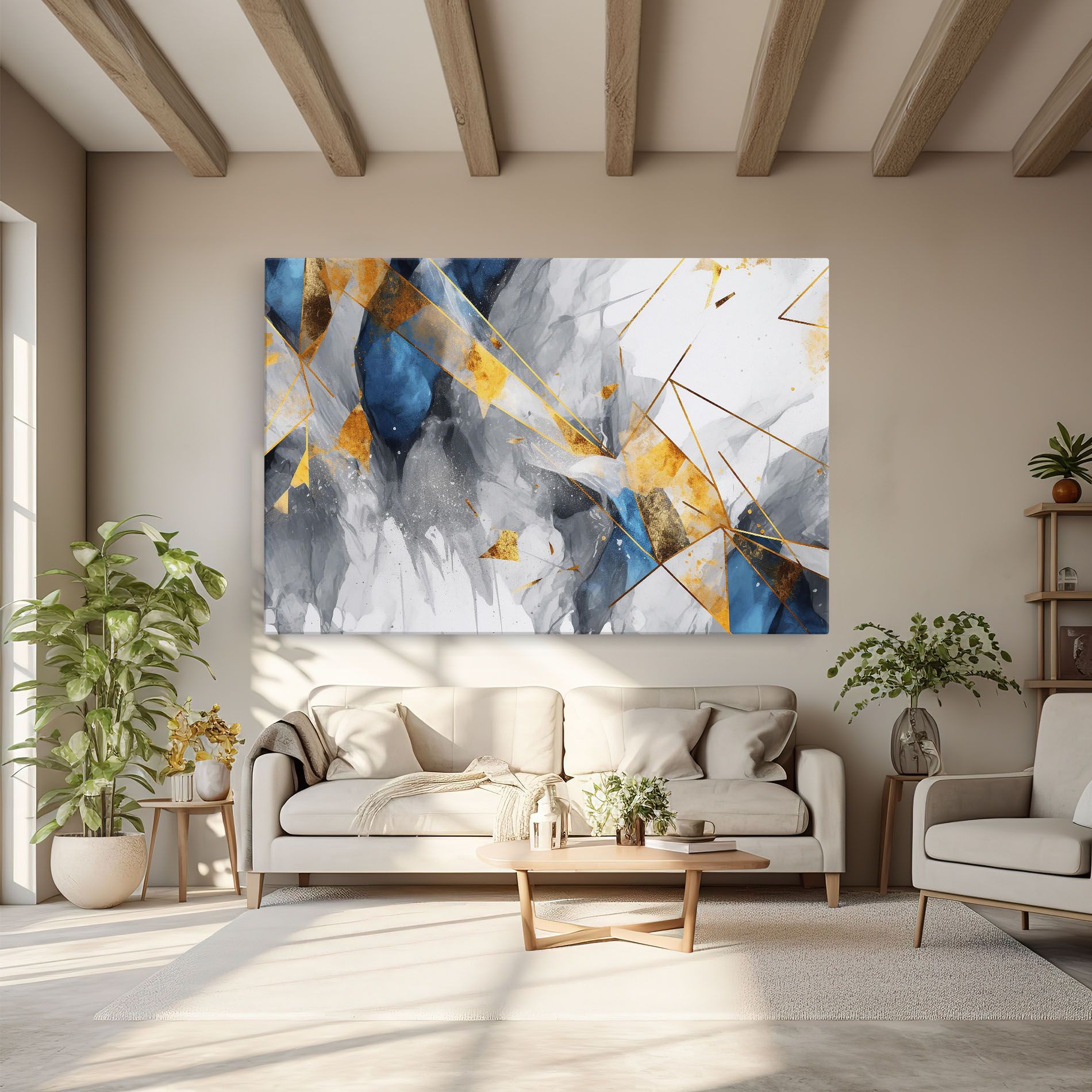 Abstract Gold Blue Pattern mockup 6