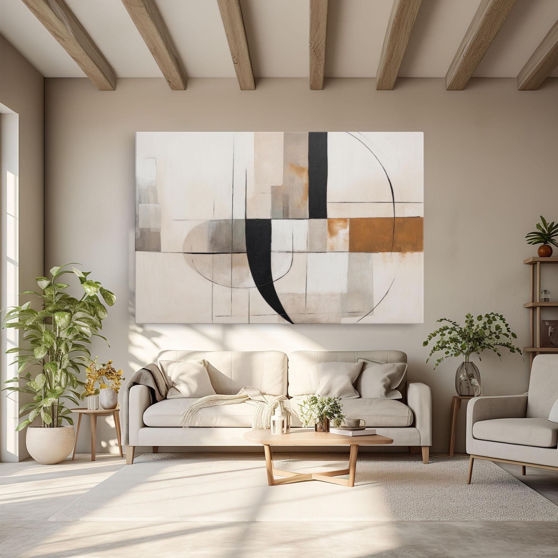 Tablou Canvas Black Abstract Lines mockup 6