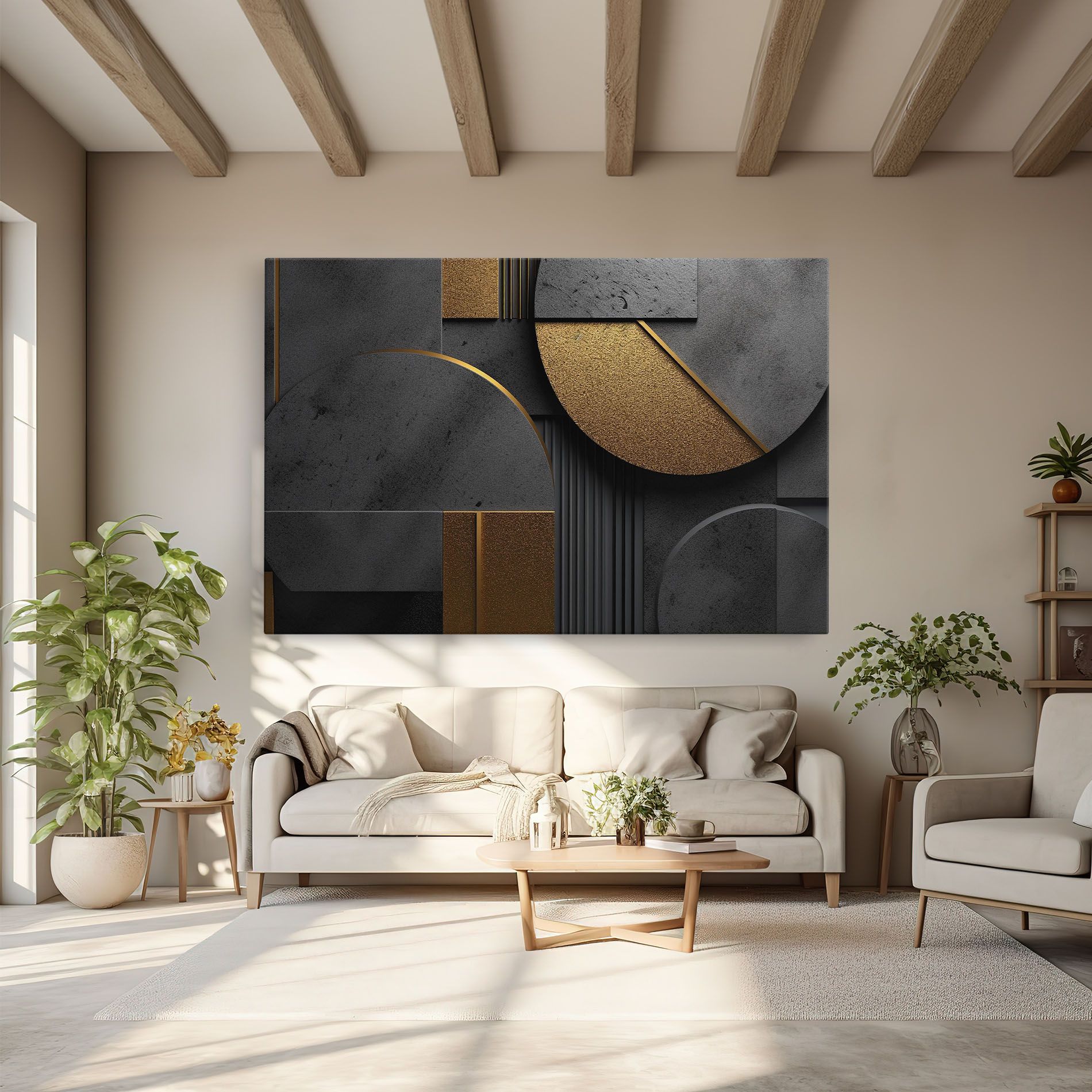 Gold With Grey Circle mockup 6