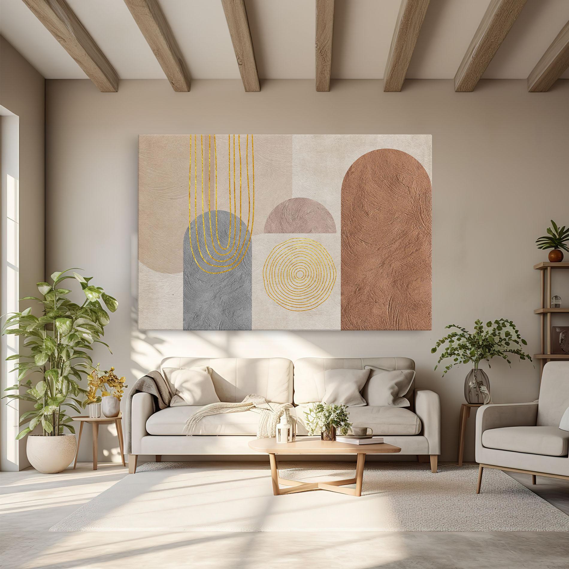 Tablou Canvas Gray Orange Painting mockup 6