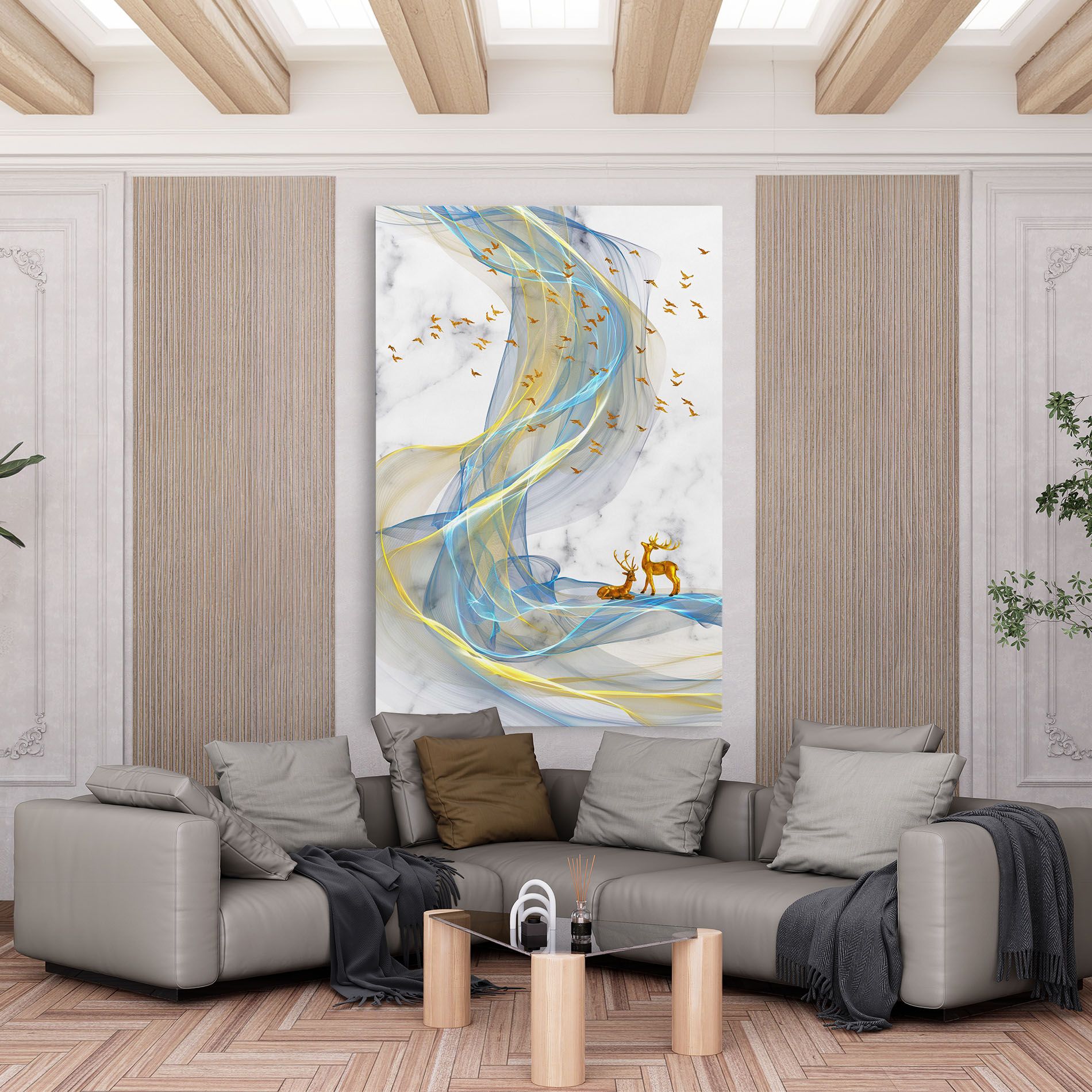 Abstract Golden Landscape 2 mockup 6