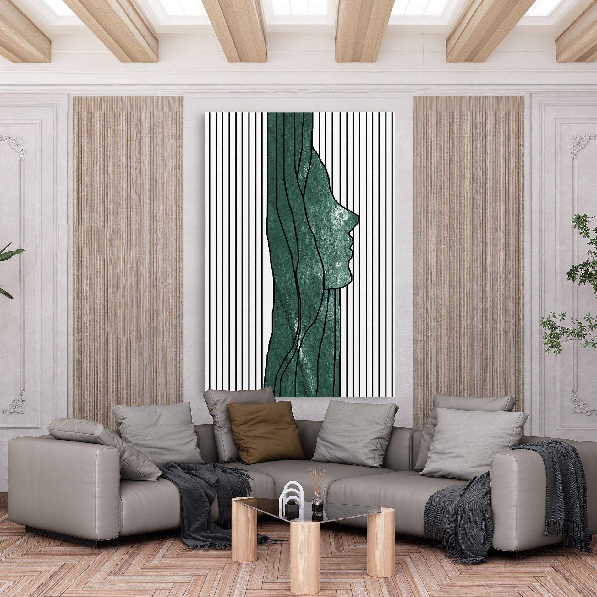 Tablou Canvas Abstract Green Face mockup 6