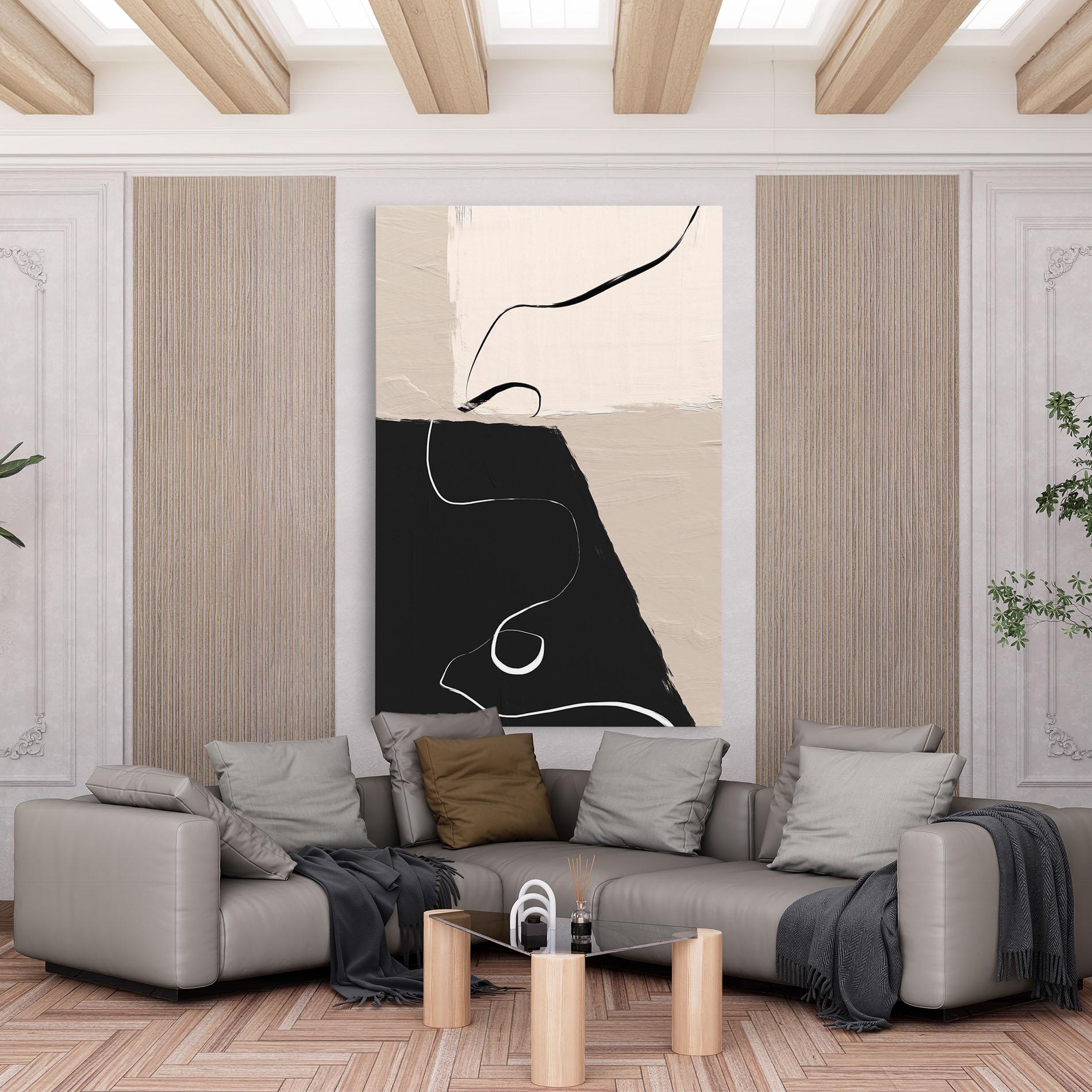 Tablou Canvas Black Brushstrokes mockup 6