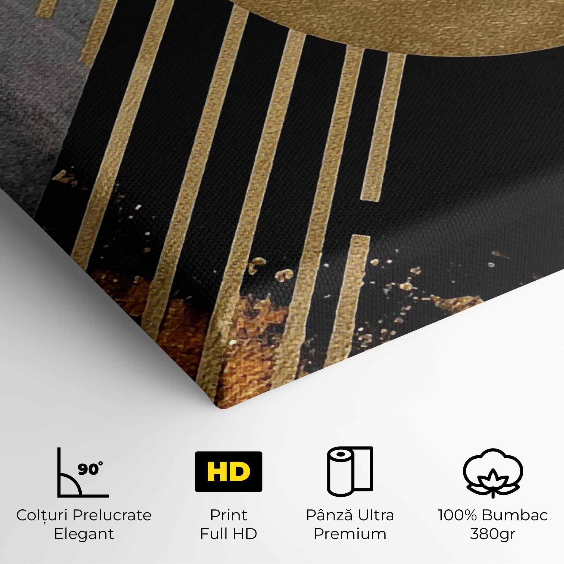 Tablou Canvas Gold Circle With Lines mockup 4