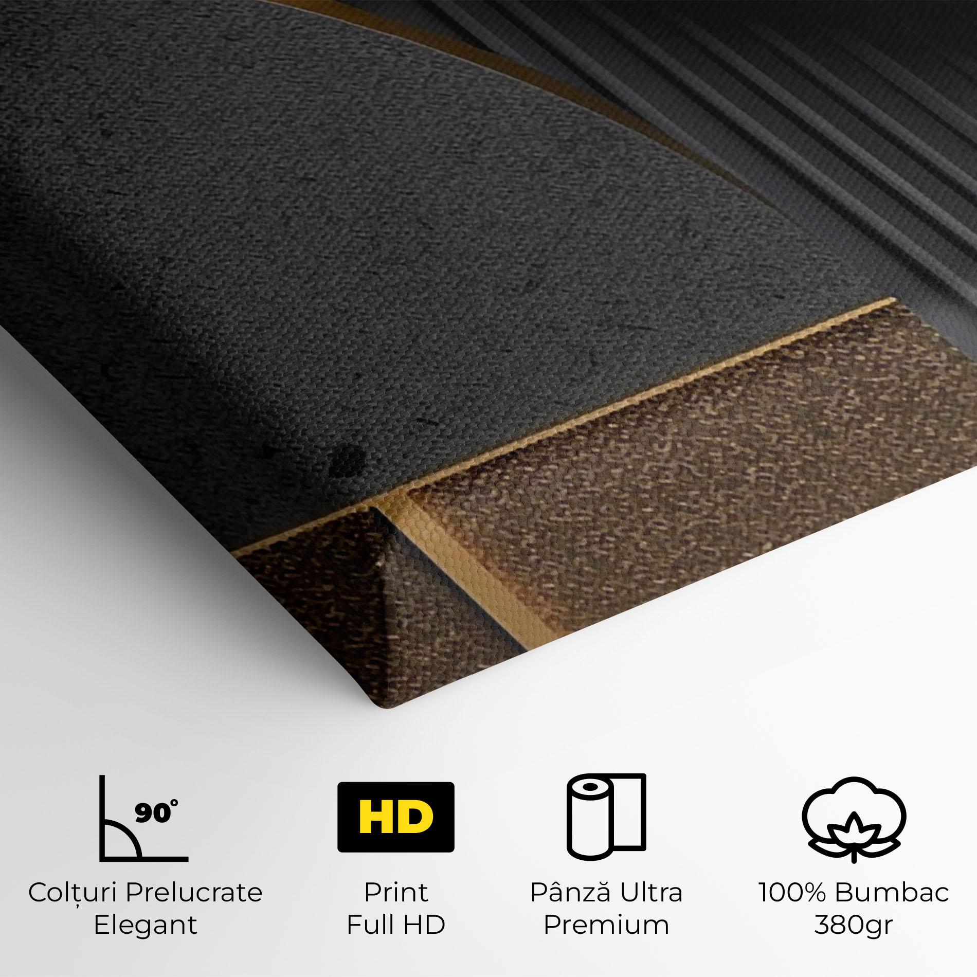 Tablou Canvas Gold With Grey Circle mockup 4