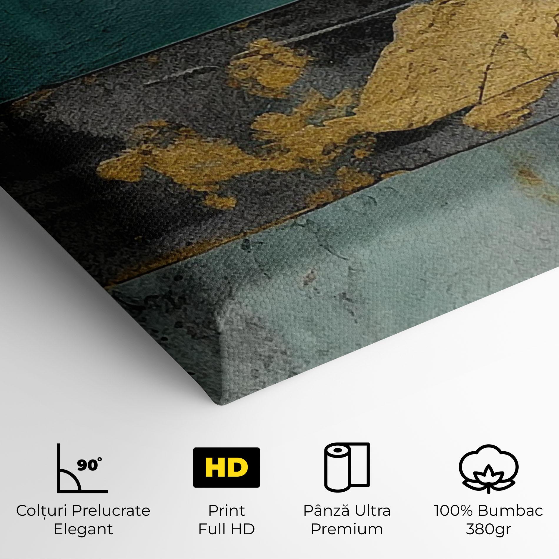 Tablou Canvas Golden Green Painting mockup 4