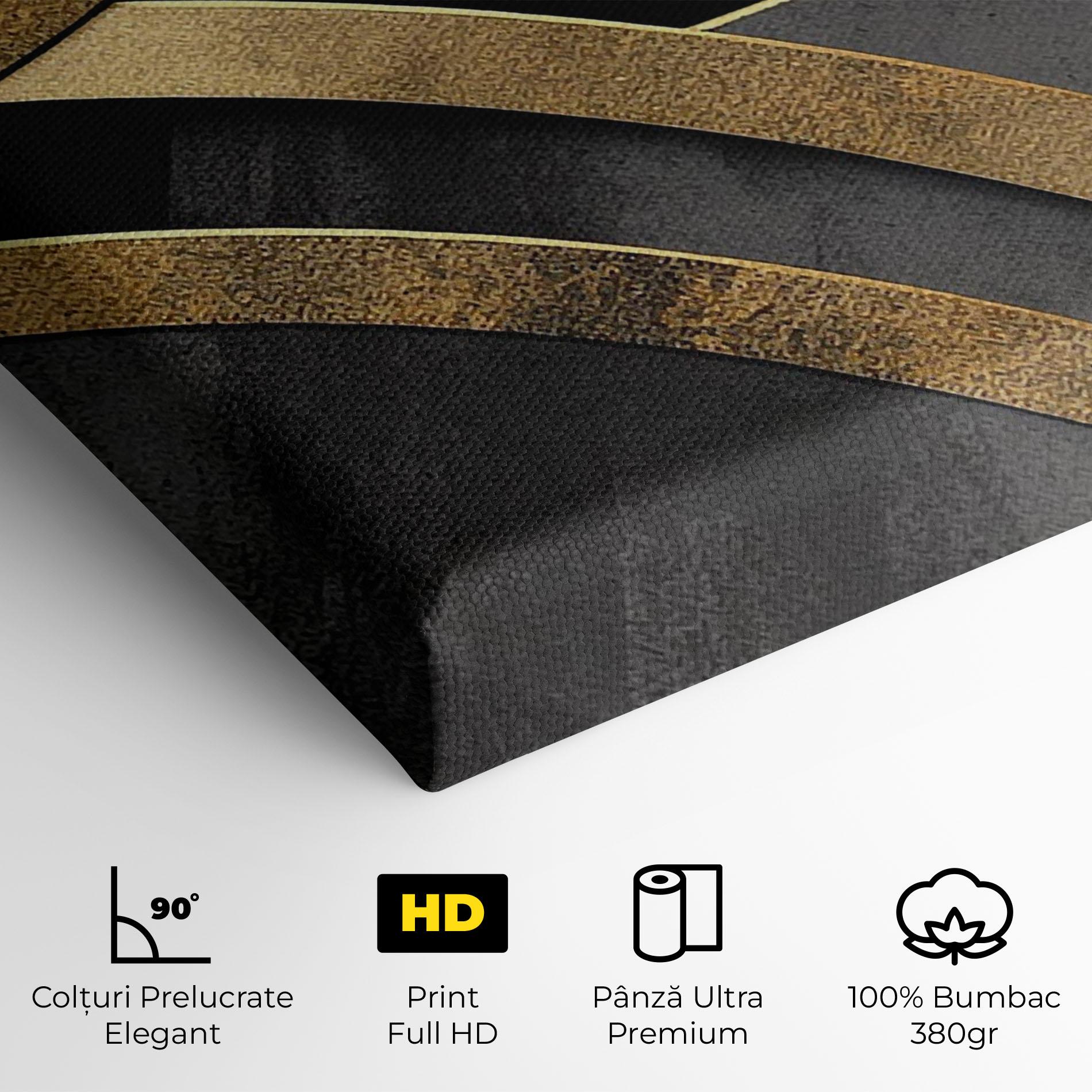 Tablou Canvas Grey With Gold Painting mockup 4