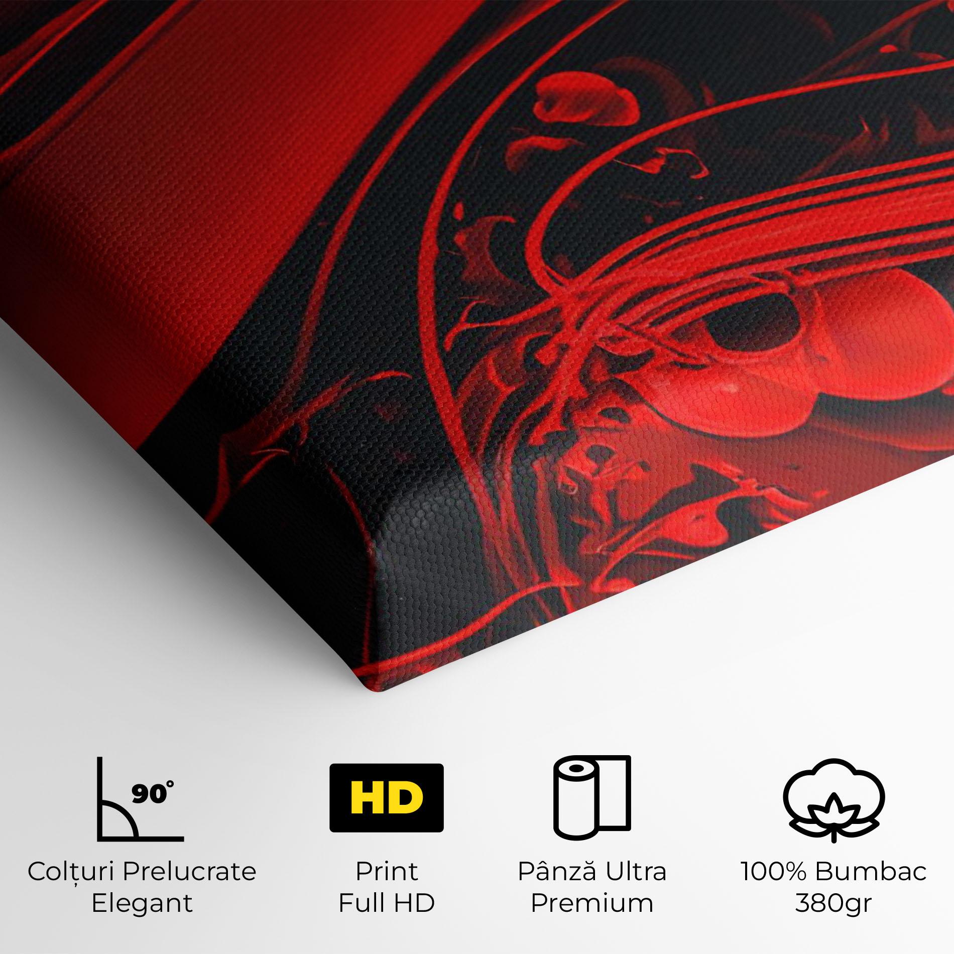 Tablou Canvas Smooth Red Color mockup 4