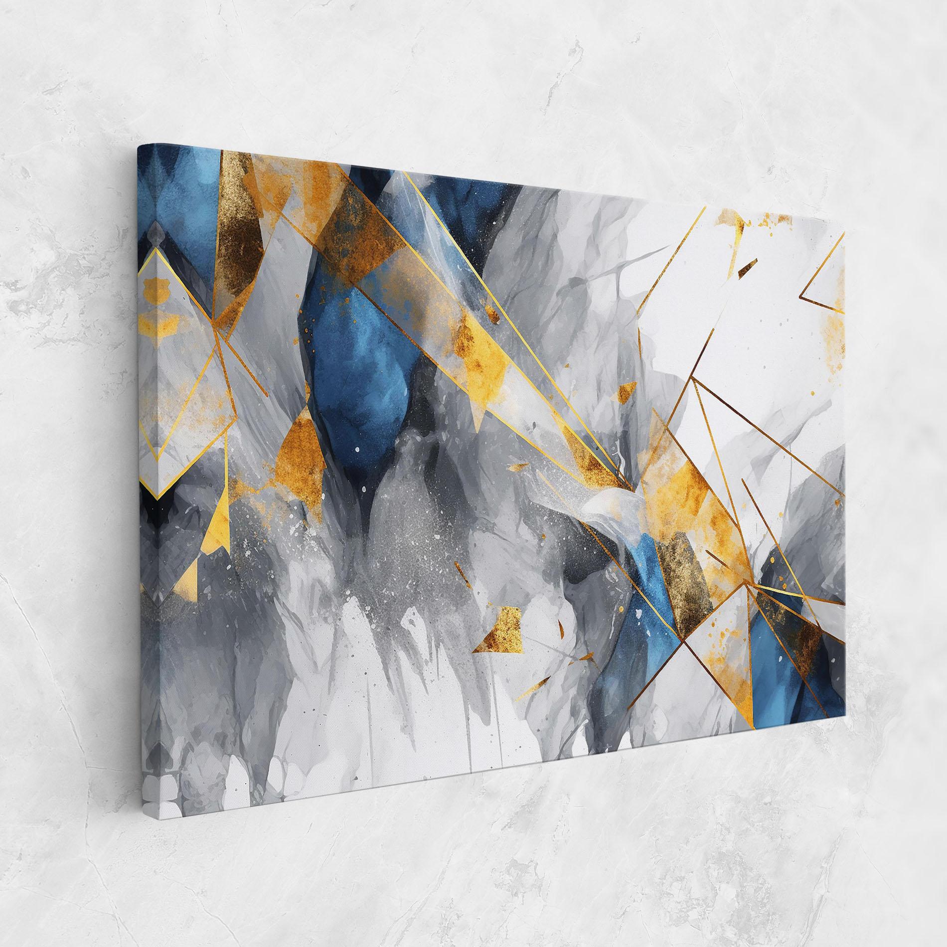 Tablou Canvas Abstract Gold Blue Pattern mockup 1