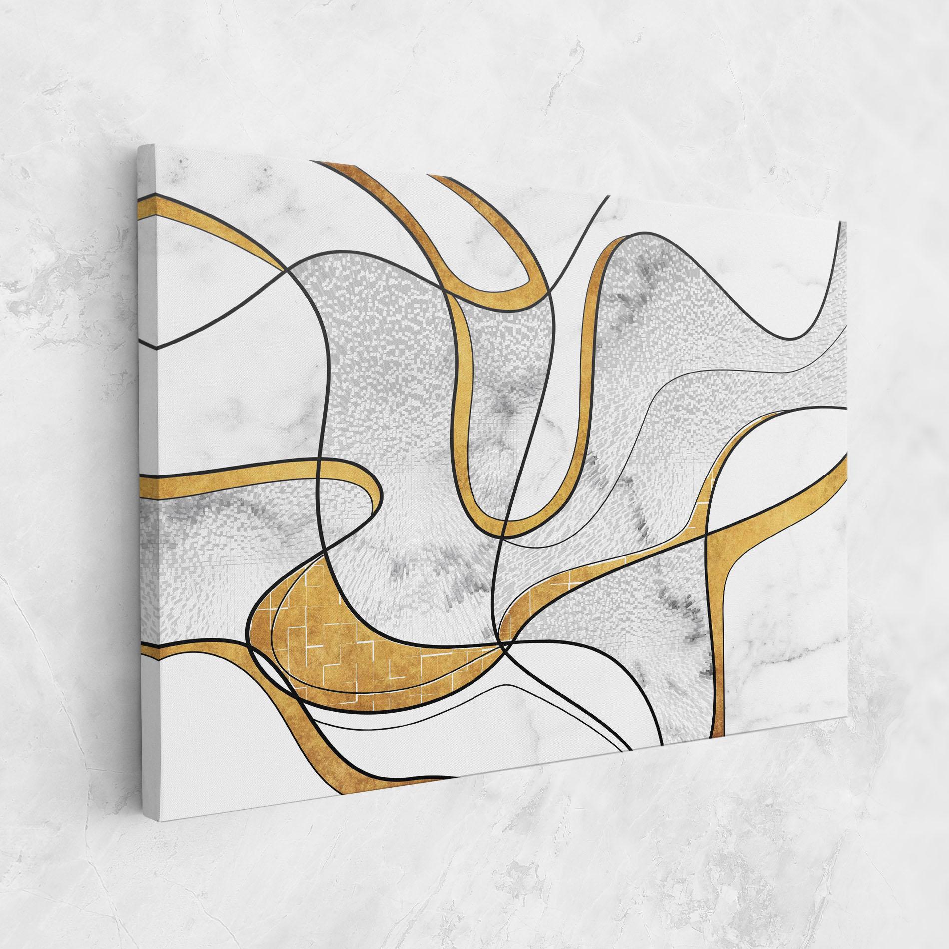 Tablou Canvas Abstract Gold Lines mockup 1