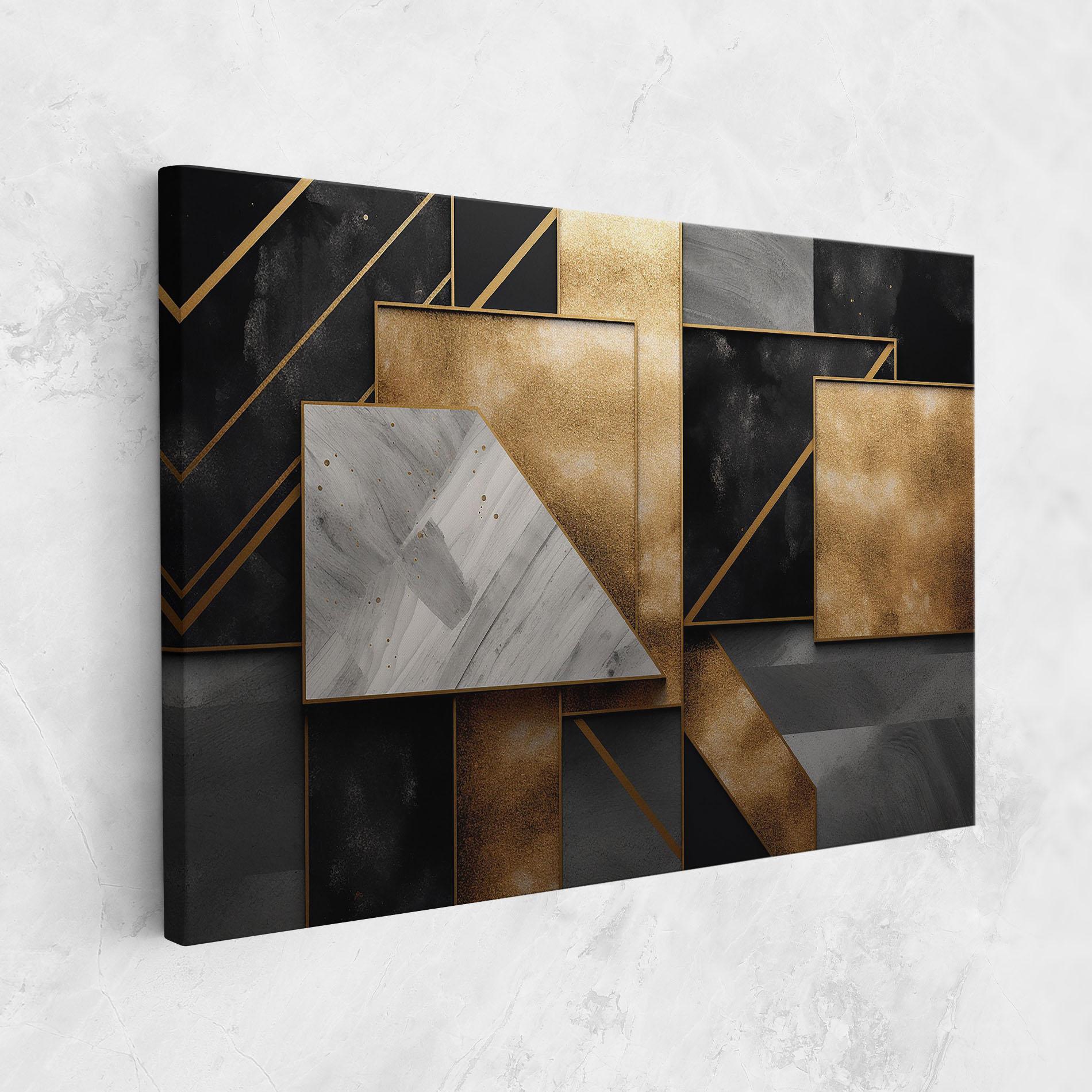 Tablou Canvas Abstract Gold Square mockup 1