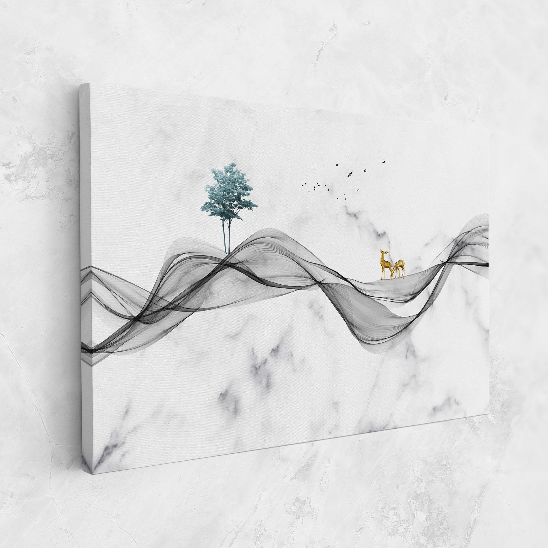 Tablou Canvas Abstract Golden Landscape 1 mockup 1