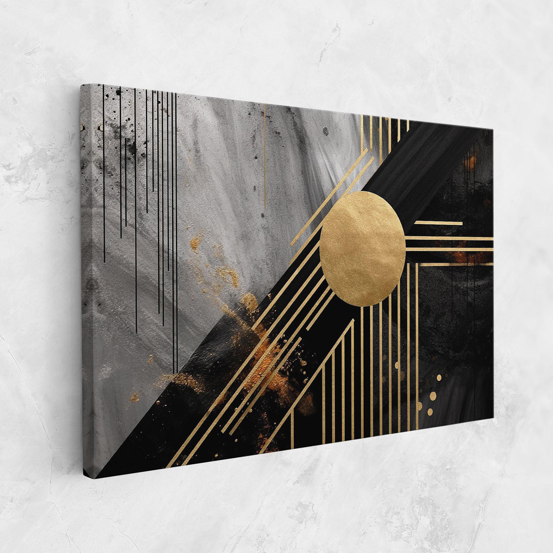 Tablou Canvas Gold Circle With Lines mockup 1