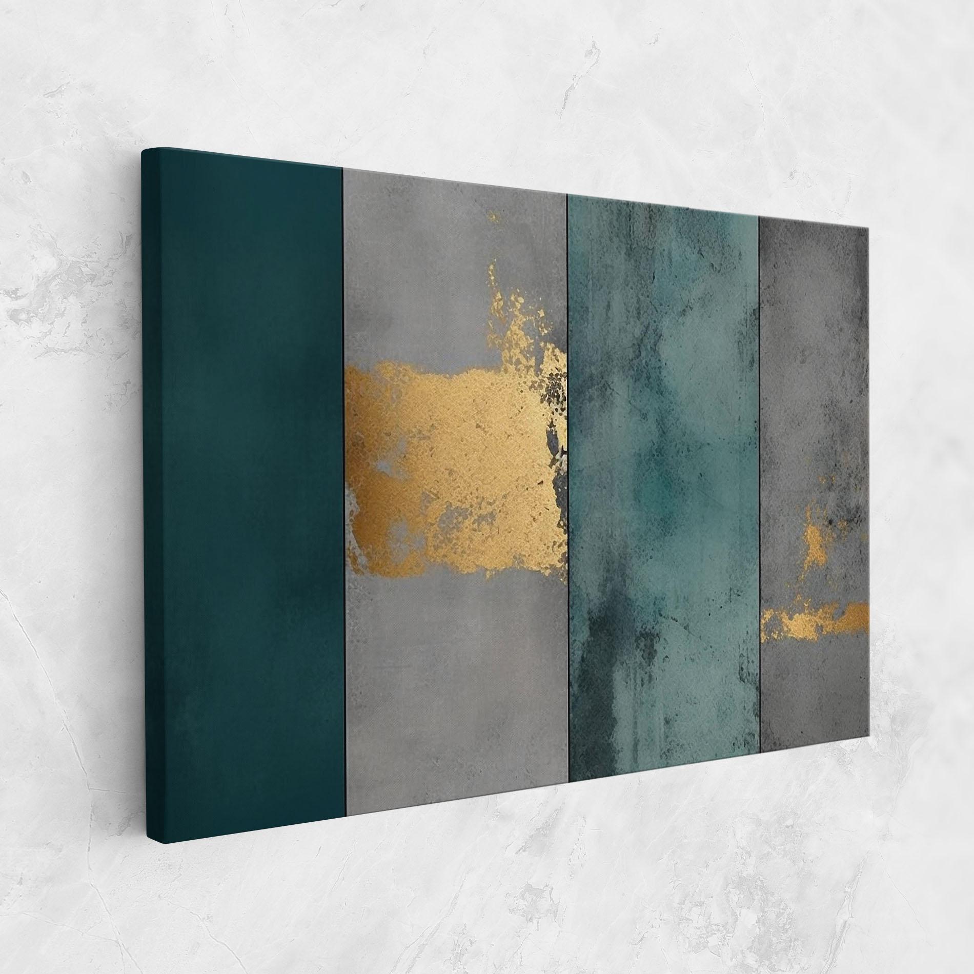 Tablou Canvas Green Colors With Gold mockup 1