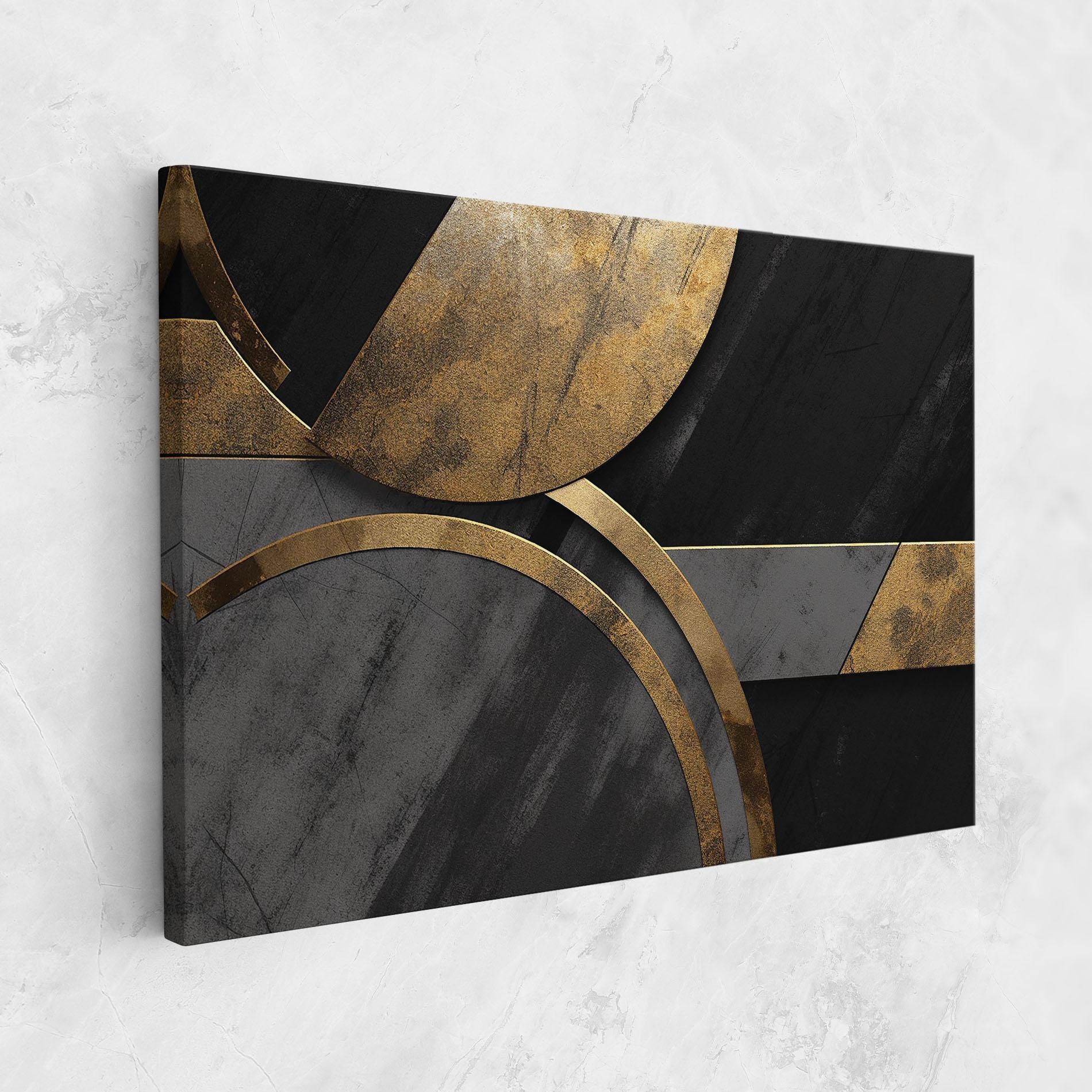 Tablou Canvas Grey With Gold Painting mockup 1