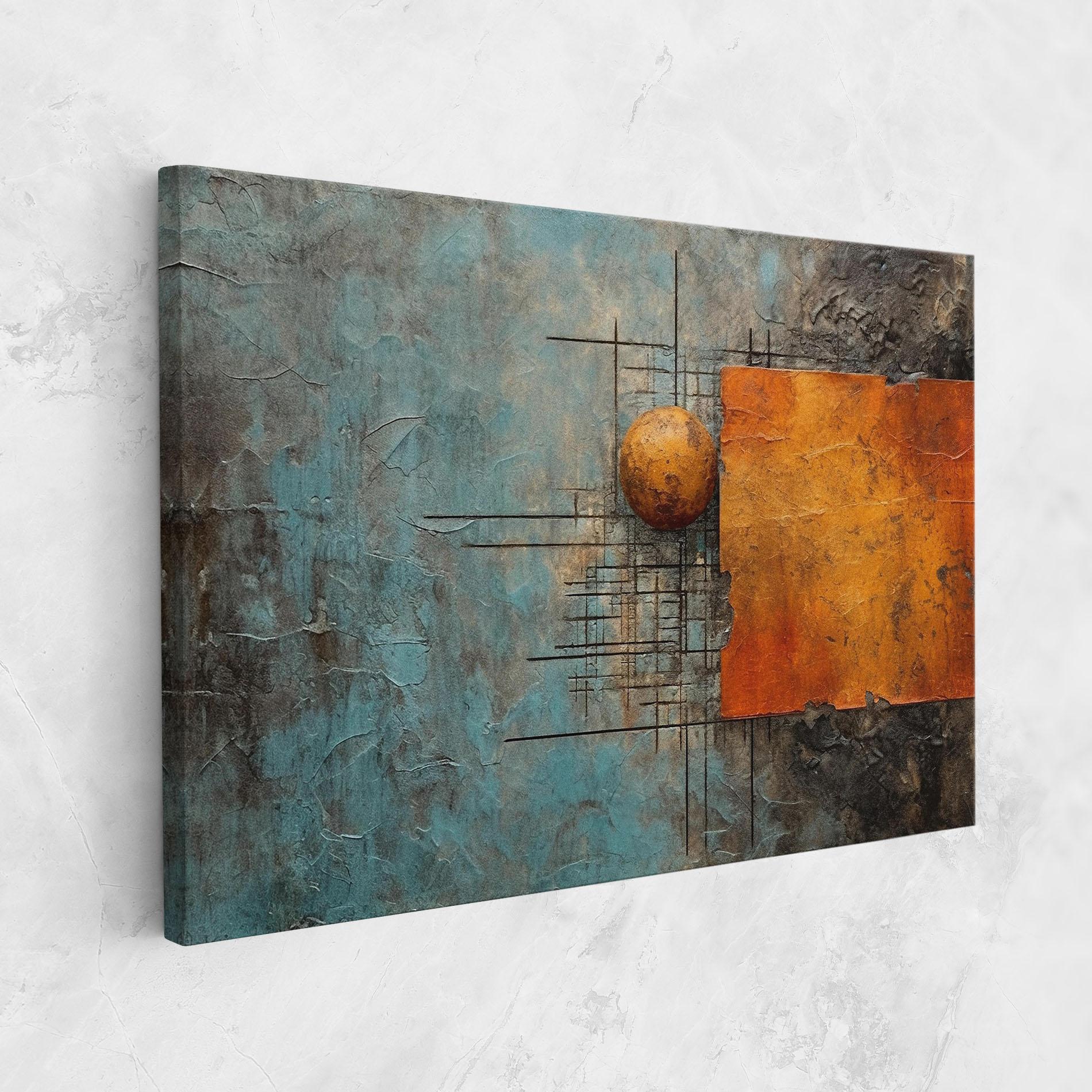 Tablou Canvas Orange Square Painting mockup 1