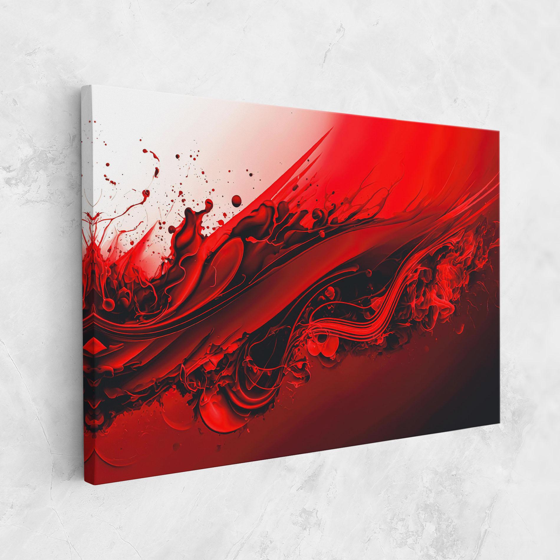 Tablou Canvas Smooth Red Color mockup 1