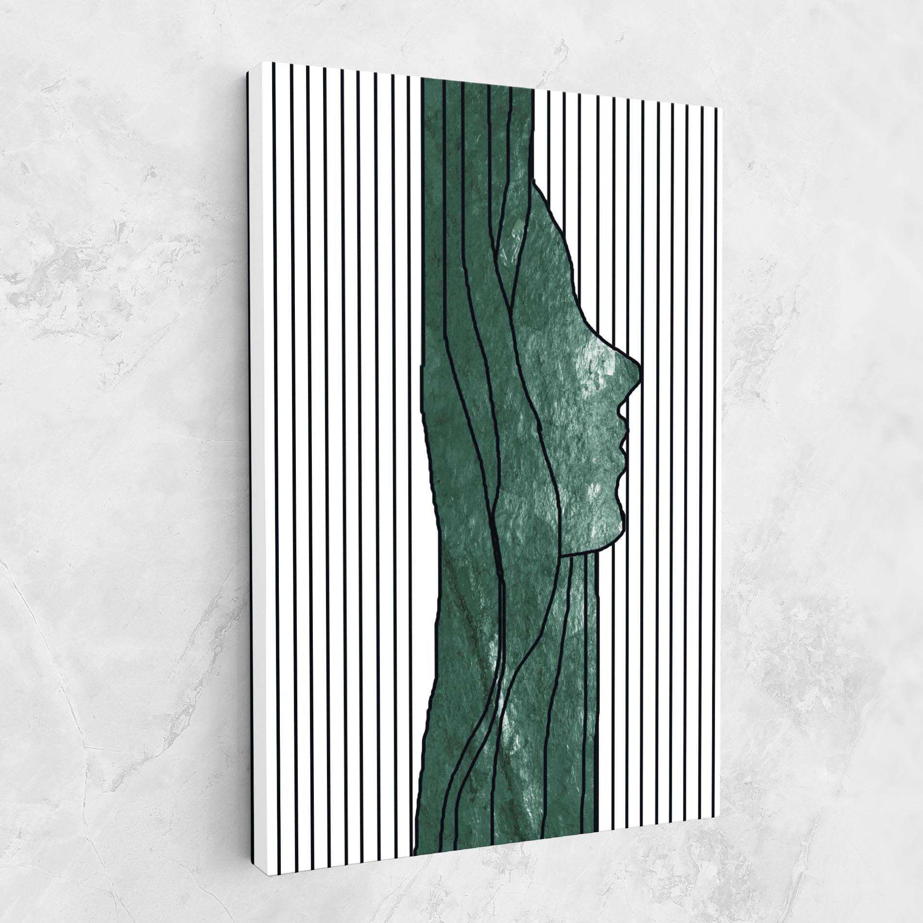Tablou Canvas Abstract Green Face mockup 1