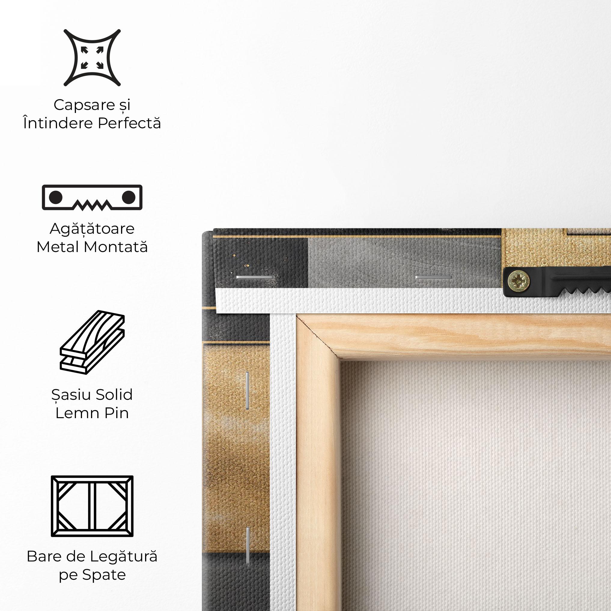 Tablou Canvas Abstract Gold Square mockup 5