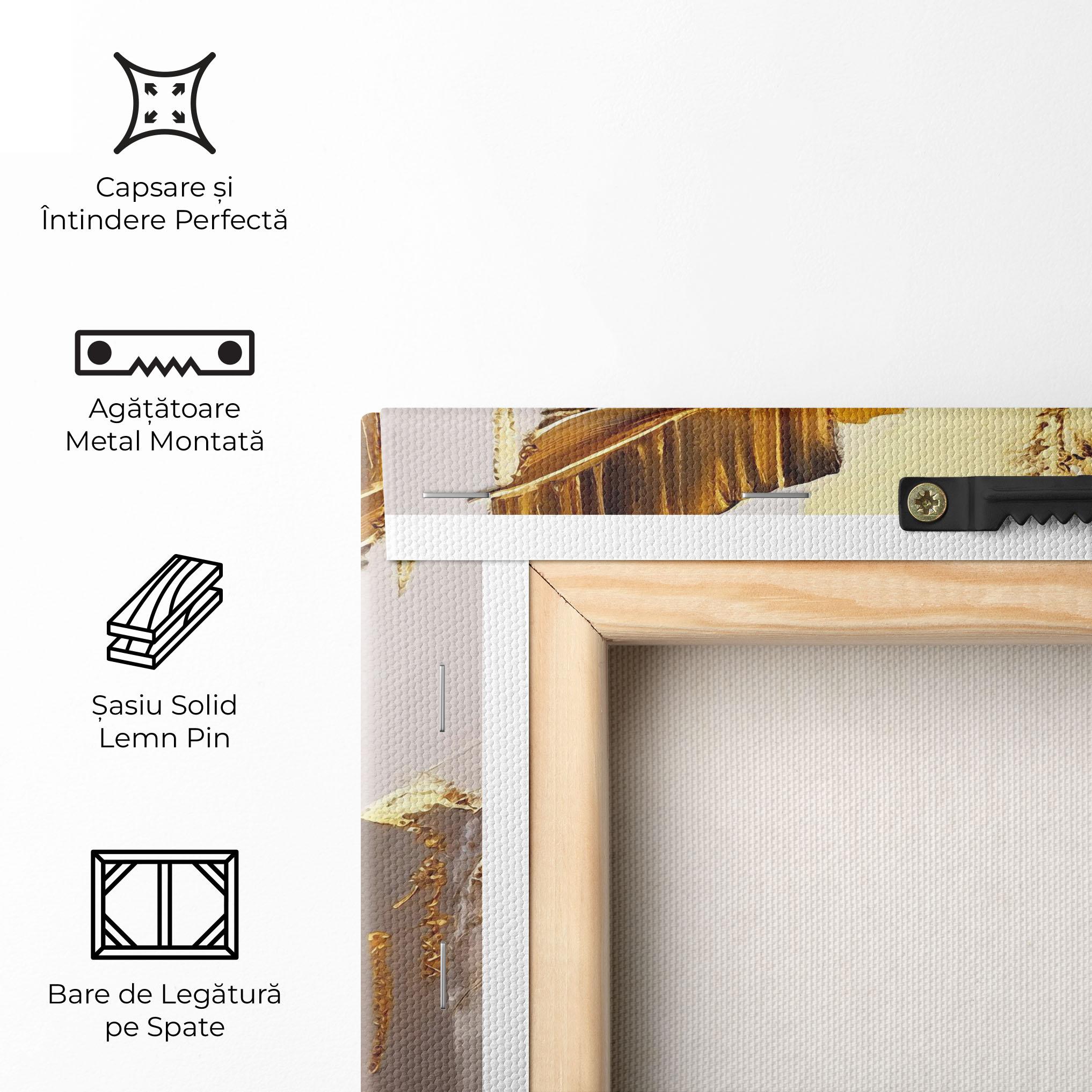 Tablou Canvas Balck With Gold Leafs mockup 5