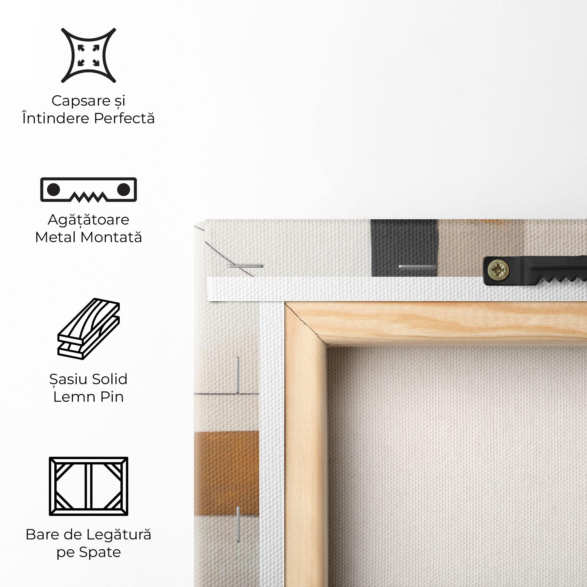 Tablou Canvas Black Abstract Lines mockup 5