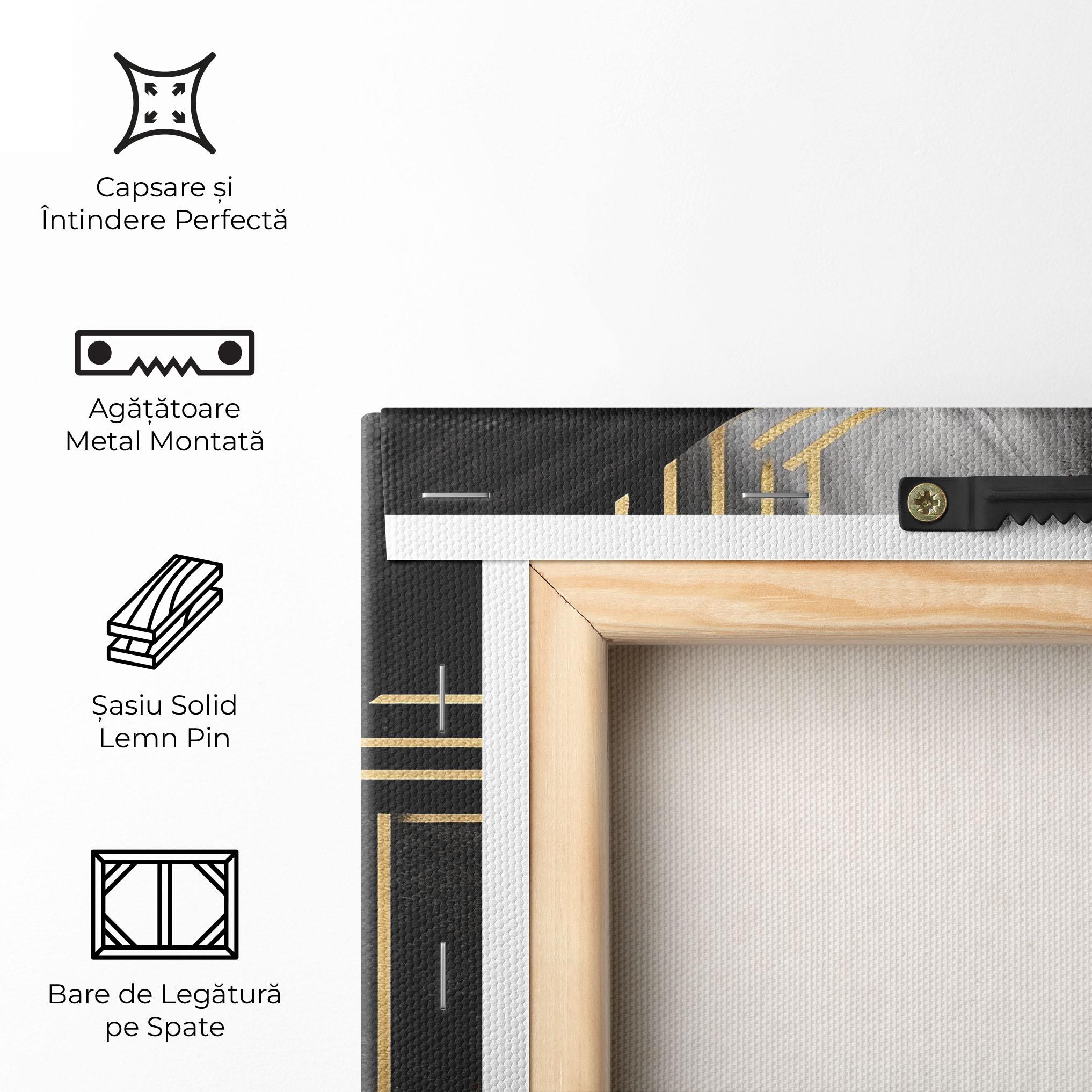 Tablou Canvas Gold Circle With Lines mockup 5